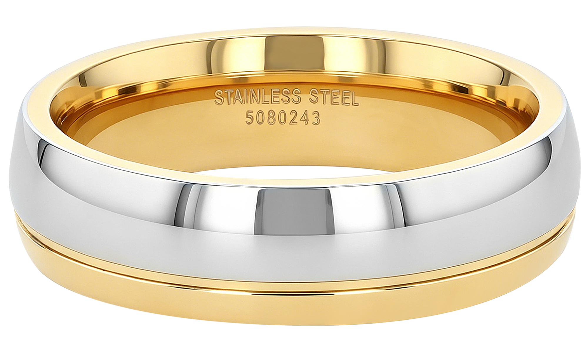 "Zweisam" Akzent Herren-Partnerring Gr 58, Edelstahl, bicolor
