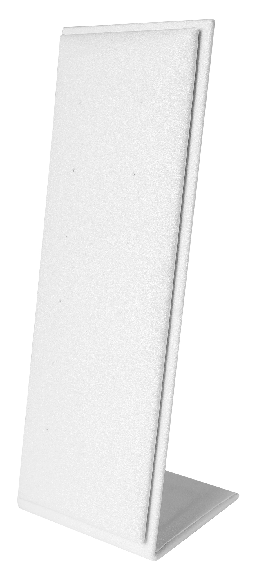 Aufsteller für 6 Paar Ohrstecker (Dekoserie Soft), PU-bezogen, 13,7 cm, weiß