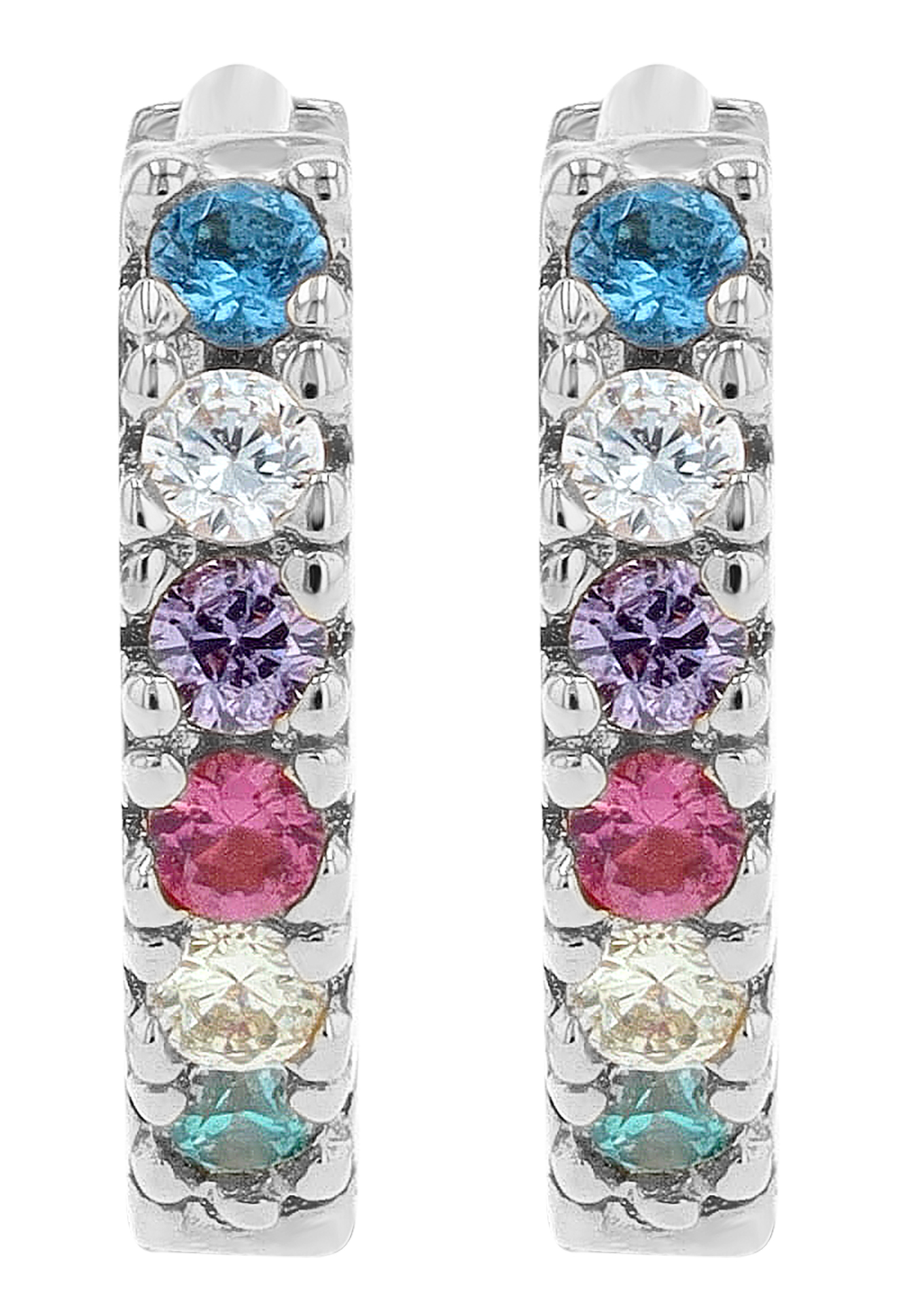 Sif Jakobs Jewellery 925/- Echt Silber Creolen "Ellera Piccolo" Ø 7 mm, Zirkonia (bunt), rhod.