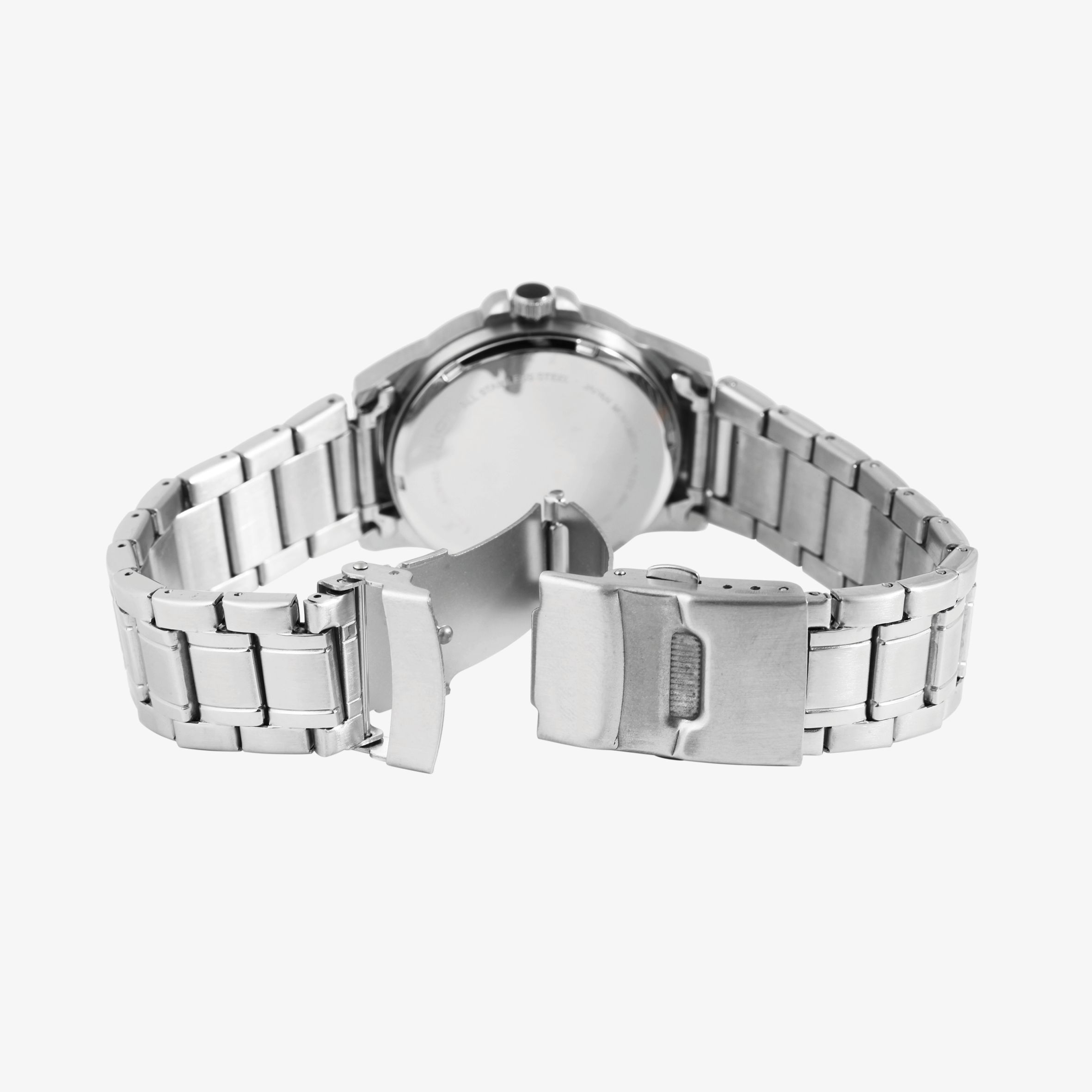 Just "Baroon" Herrenuhr mit Edelstahlband, 3-Zeiger, Datumsanzeige, silberfarben, Luminova ZB