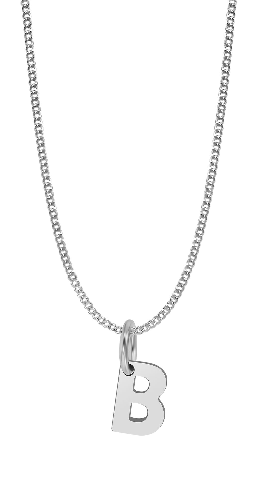 "Feinsil" 925/- Echt Silber Anhänger B, Buchstaben/ Initialien, rhodiniert