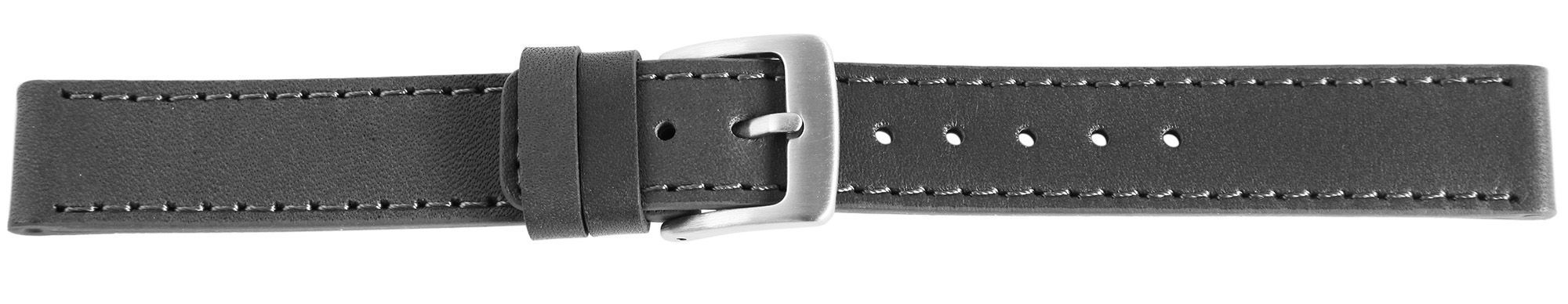 Echt Lederband, 16 mm, grau