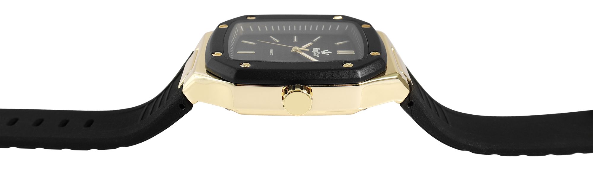 "Dozer" King Star Herrenuhr mit Silikonband, schwarz/ goldfarben