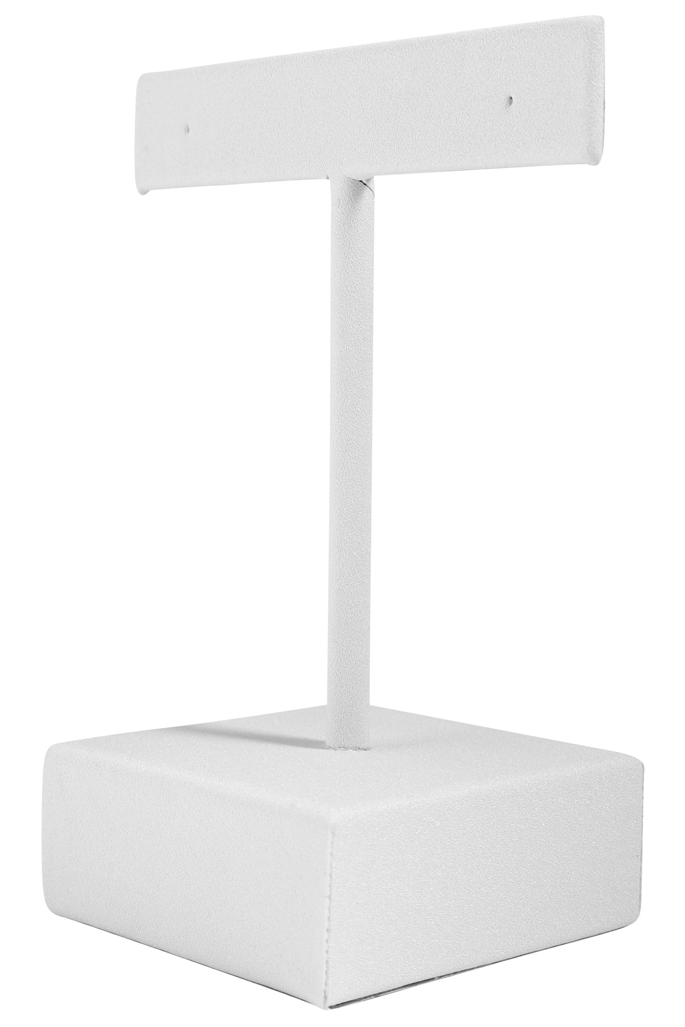 Aufsteller für Ohrringe/ Ohrhänger/ Creolen (Dekoserie Soft), PU-bezogen, 8 cm, weiß
