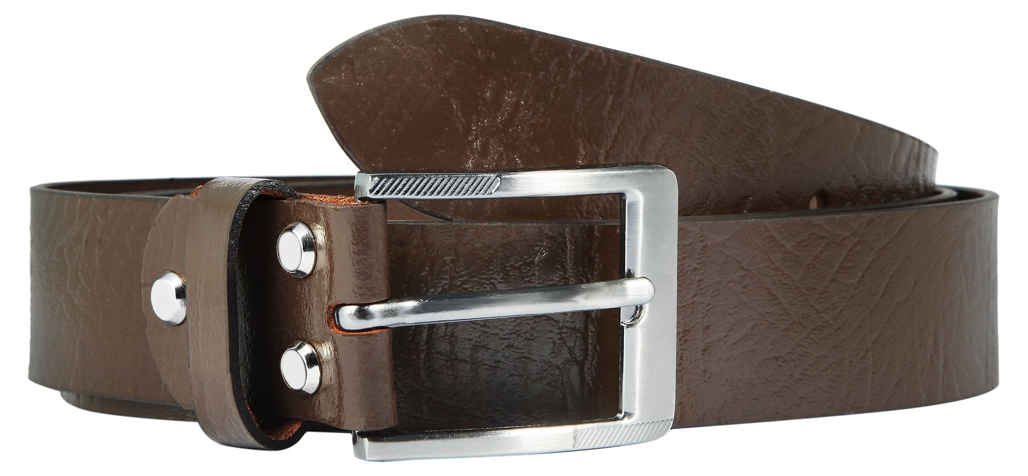 Leonardo Verrelli Echt Leder Gürtel, kürzbar, dunkelbraun, 110 cm