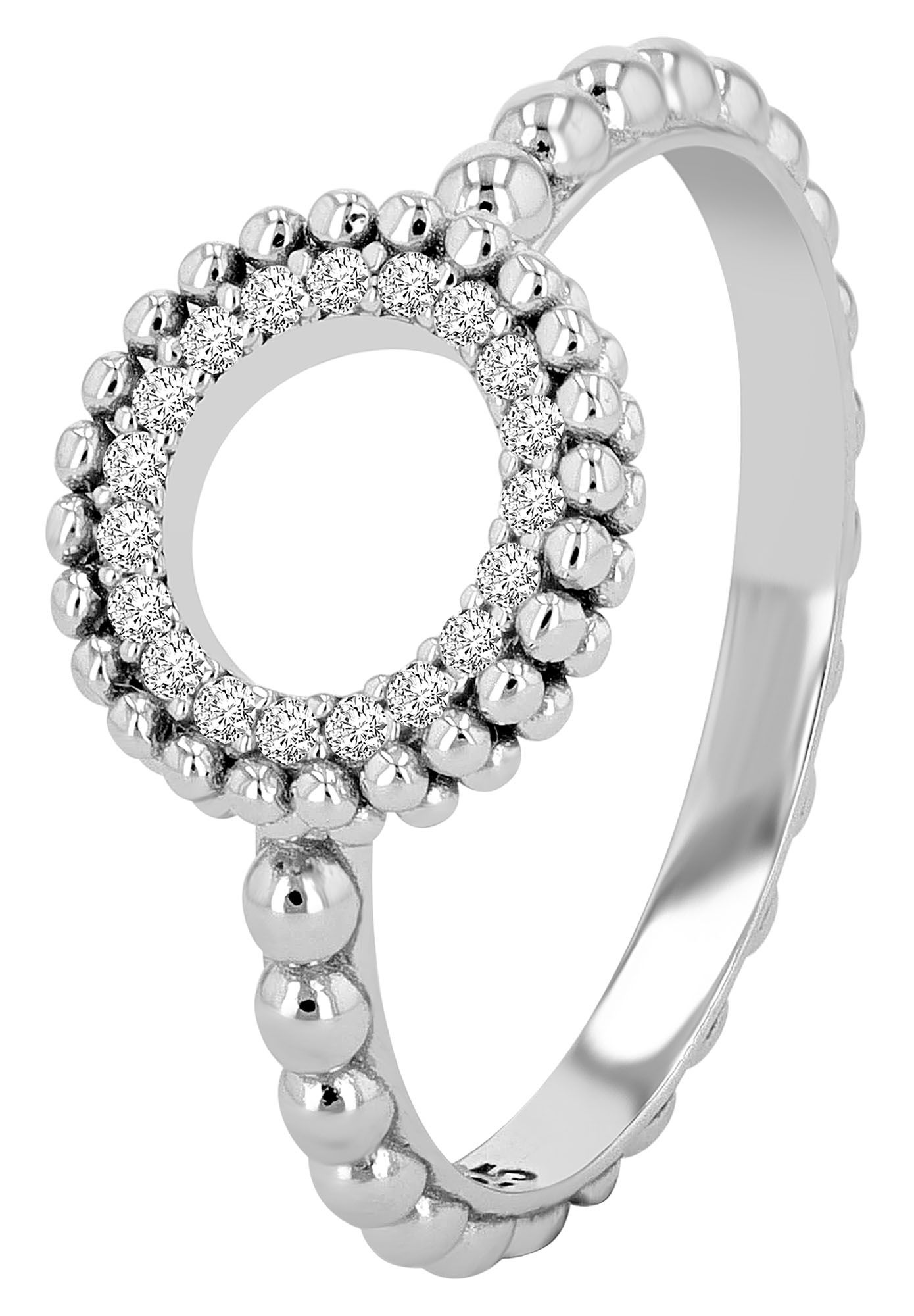 "Dotti" 925/- Echt Silber Damenring, rhodiniert, Gr 54