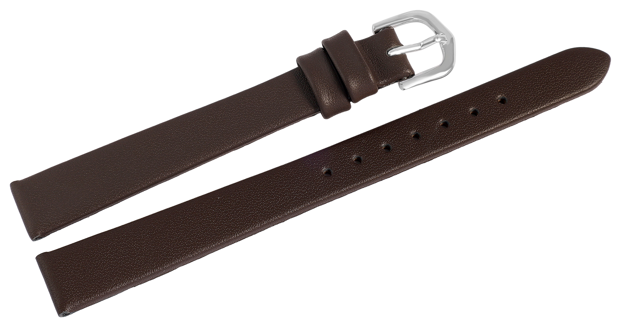 Echtleder-Uhrenarmband, braun, 12 mm