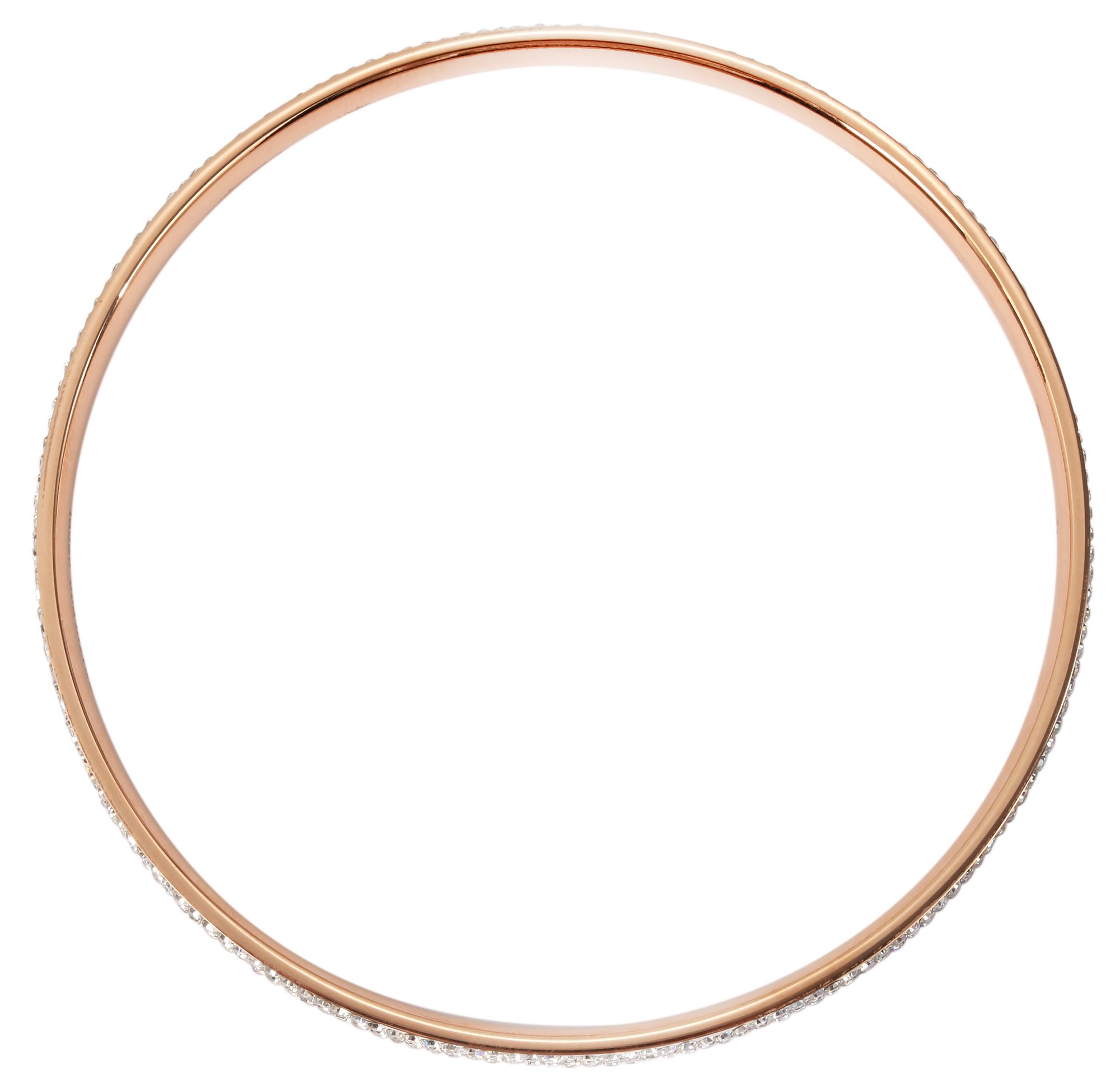 Akzent Edelstahl Armreif, Similisteinchen, 5,5cm, roségoldfarben