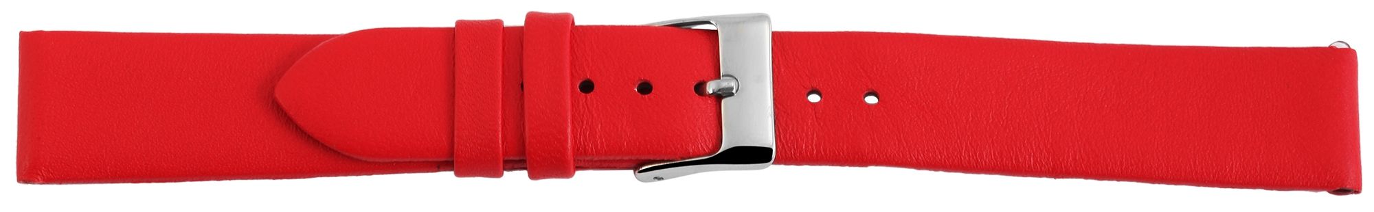 Echtleder-Uhrenarmband, nahtlos, rot, 20 mm