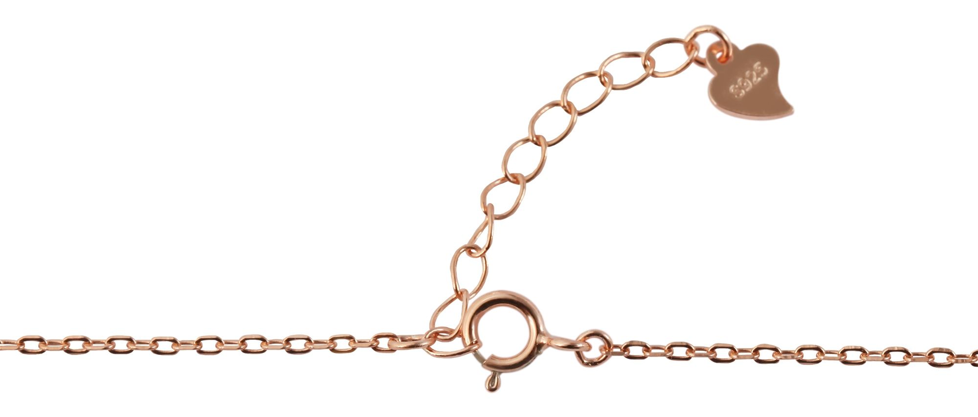 "Jihan", 925/- Echt Silber Halskette mit Anhänger Infinity mit Zirkonia, rosévergoldet, 42 cm