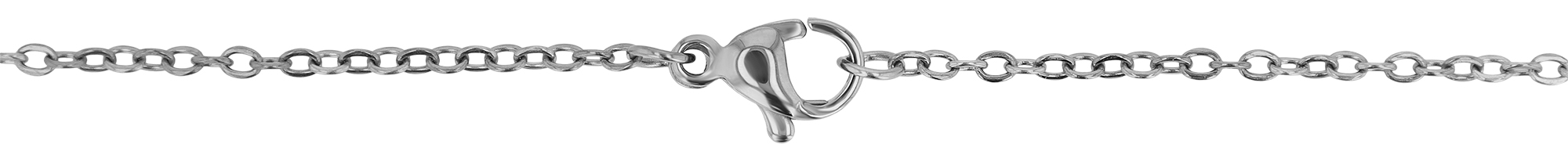 "Kodi" Edelstahl Kette mit Anhänger - Blume, 45 cm, silberfarben