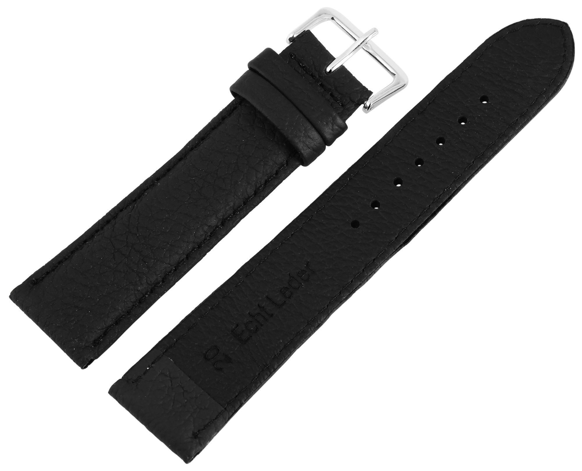 Echtleder-Uhrenarmbänder, schwarz, VE 10, 24 mm