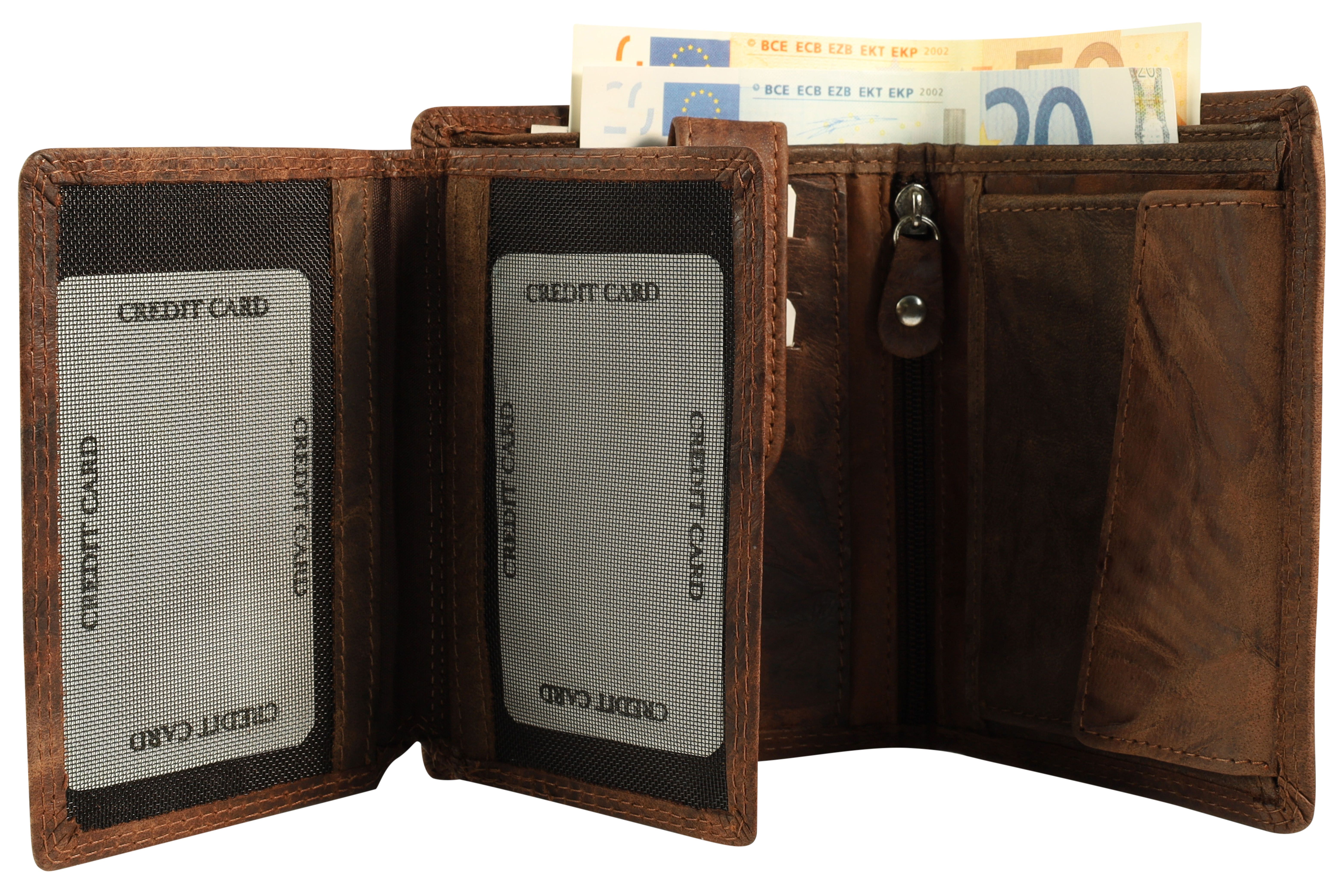 Akzent Echt Leder  Geldbörse, Hochformat