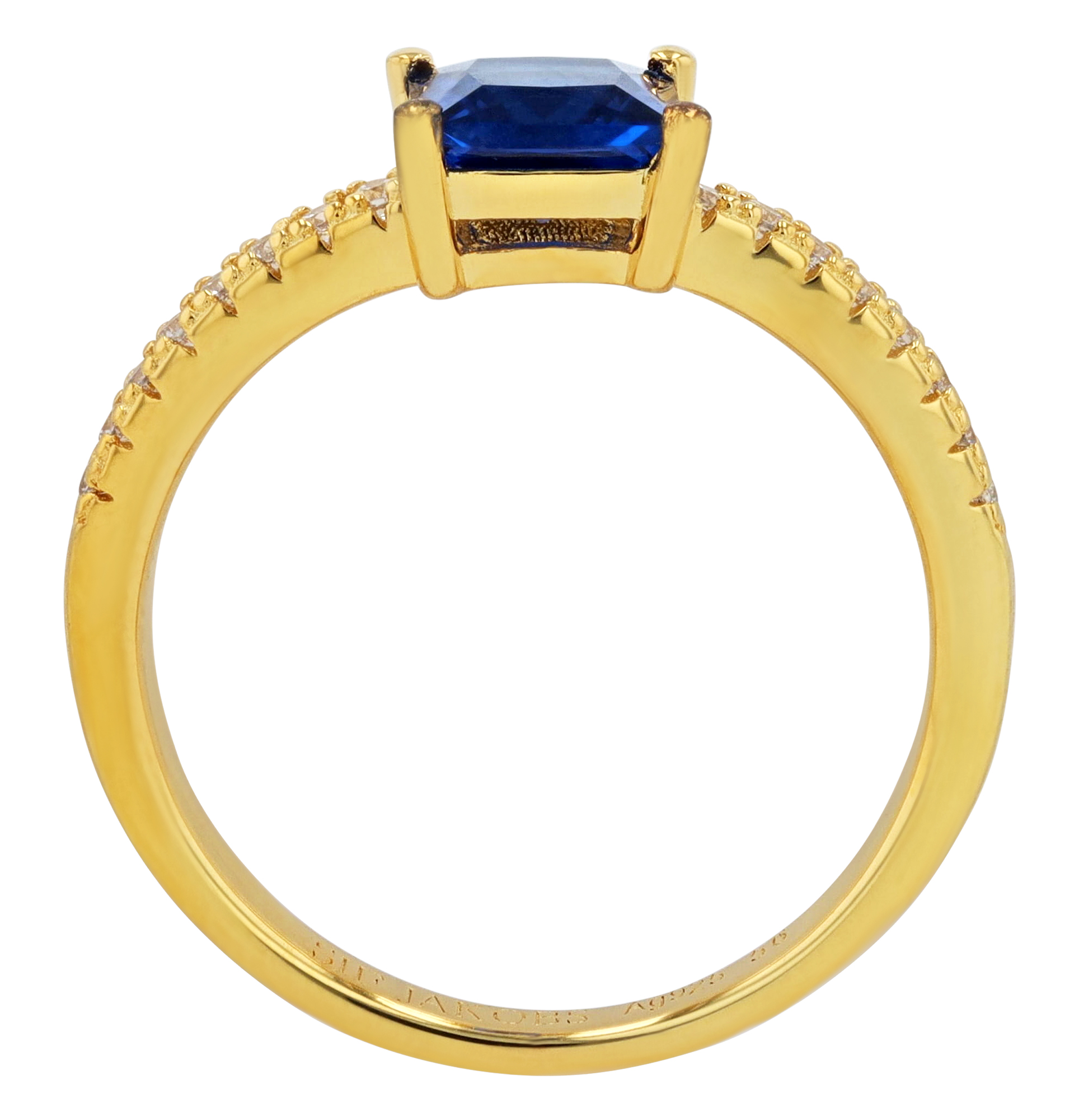 Sif Jakobs Jewellery 925/- Echt Silber Ring "Ellera Quadratto", Gr 58, Zirkonia (blau)