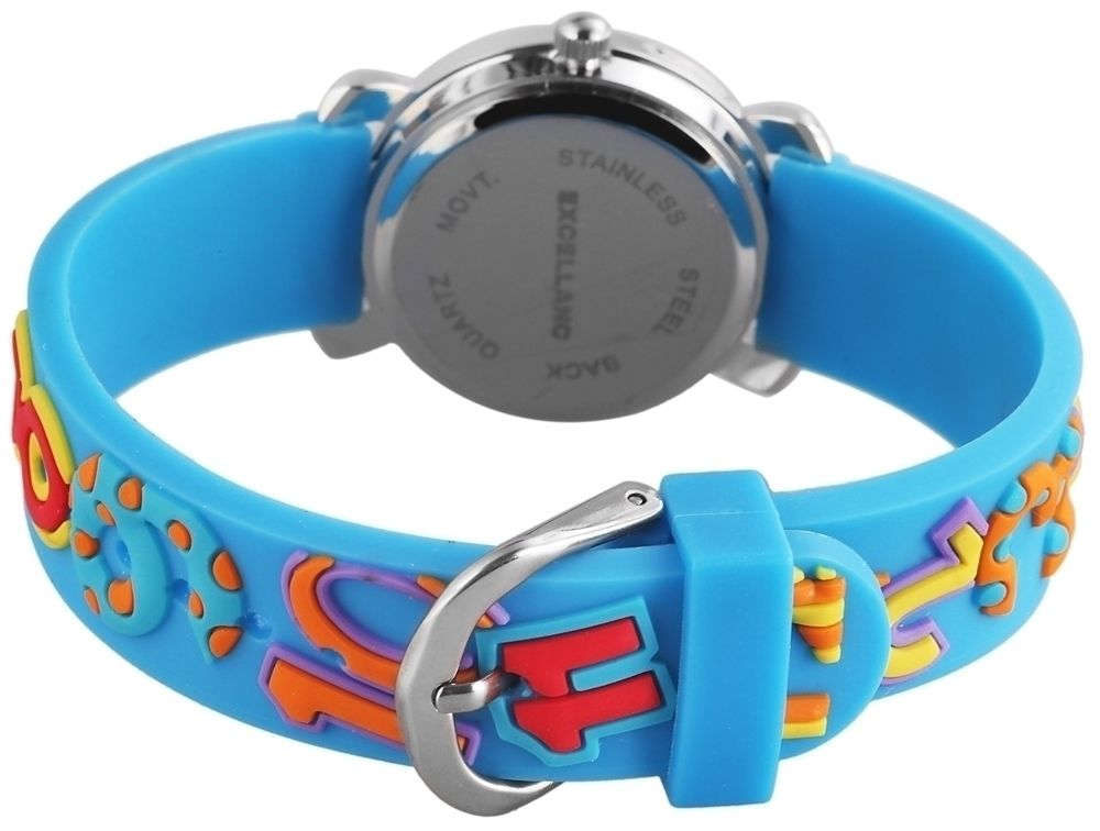 Excellanc Kinderarmbanduhr, Silikonarmband, silberfarben/blau
