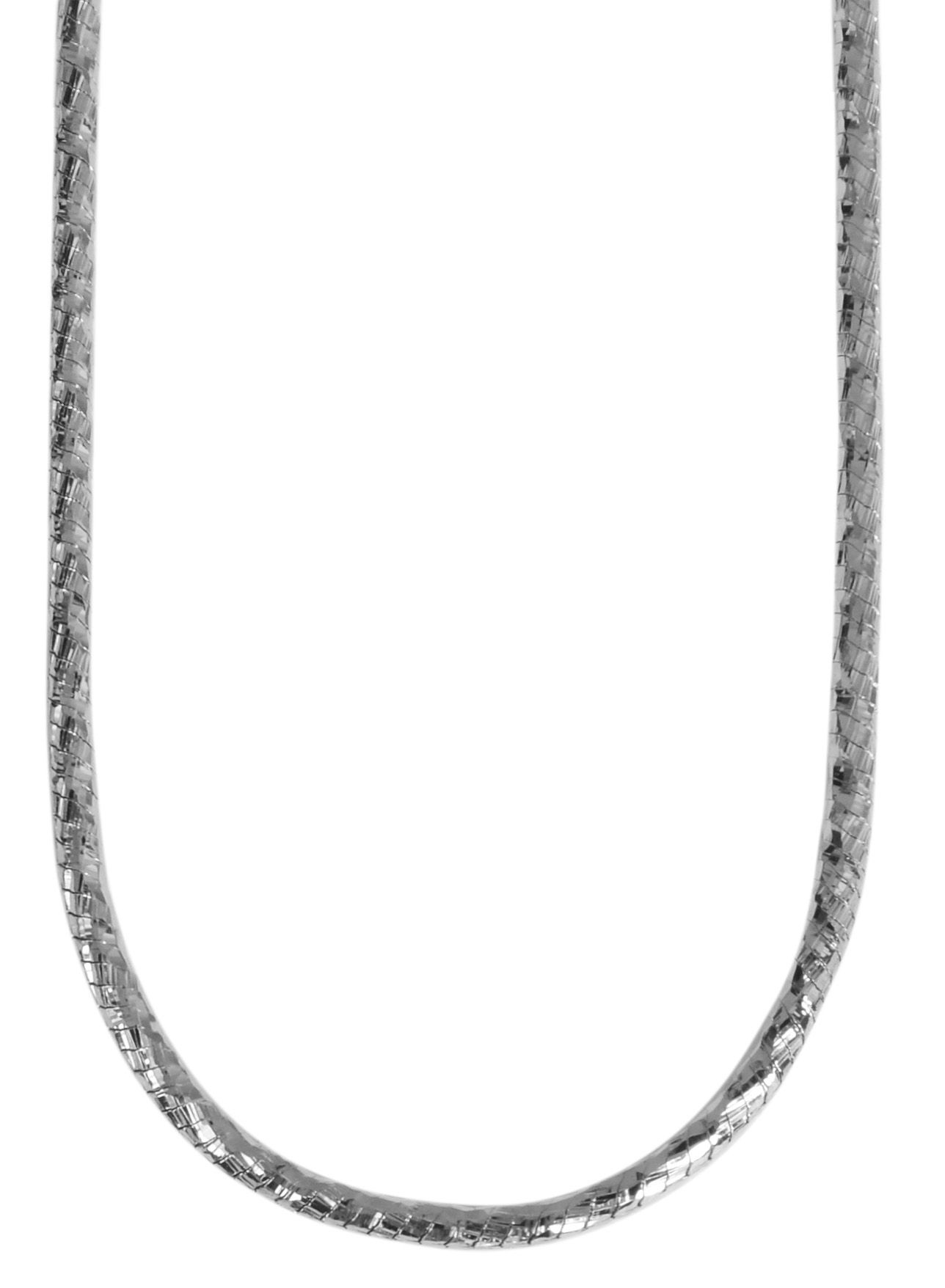 925/- Echt Silber Schlangenkette "Louay", rund, 42 cm / 1,2 mm, rhodiniert
