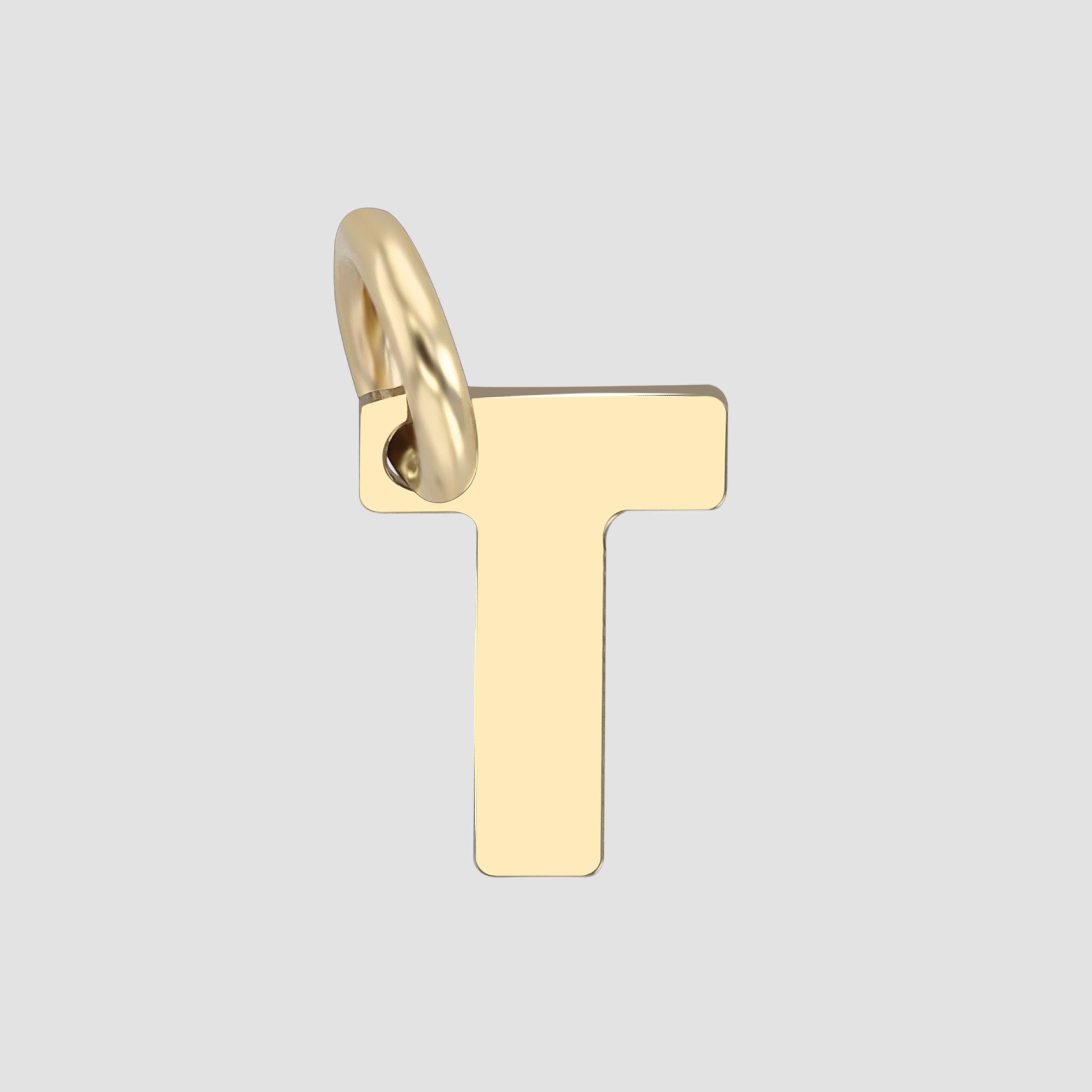 375/- Gold Anhänger "Golden Initials - T" ohne Kette, Buchstaben, Initialien, 9 Karat, Gelbgold