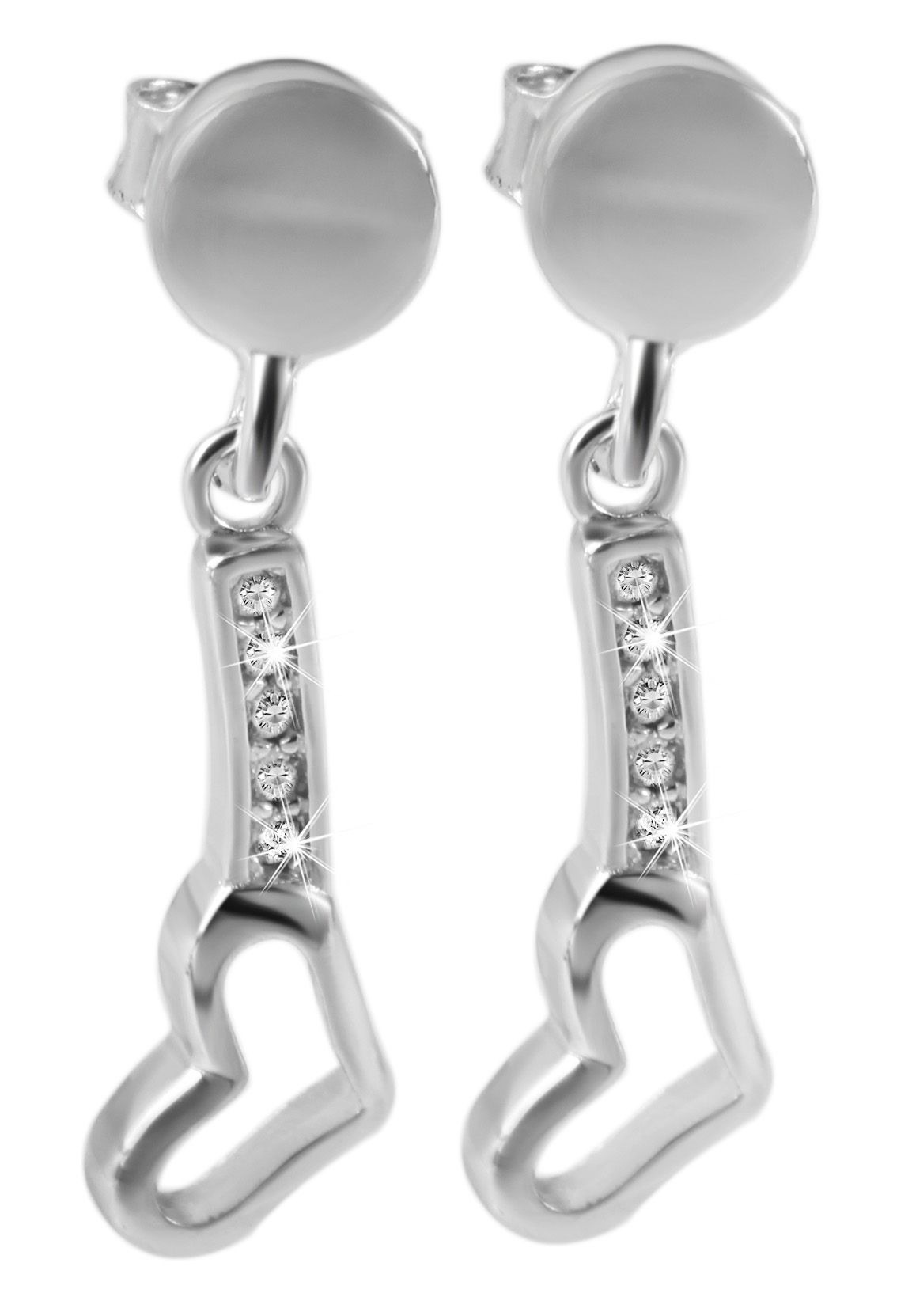 925/- Echt Silber Schmuckset "Brenika"mit Ohrringen und Anhänger, 925/rhodiniert