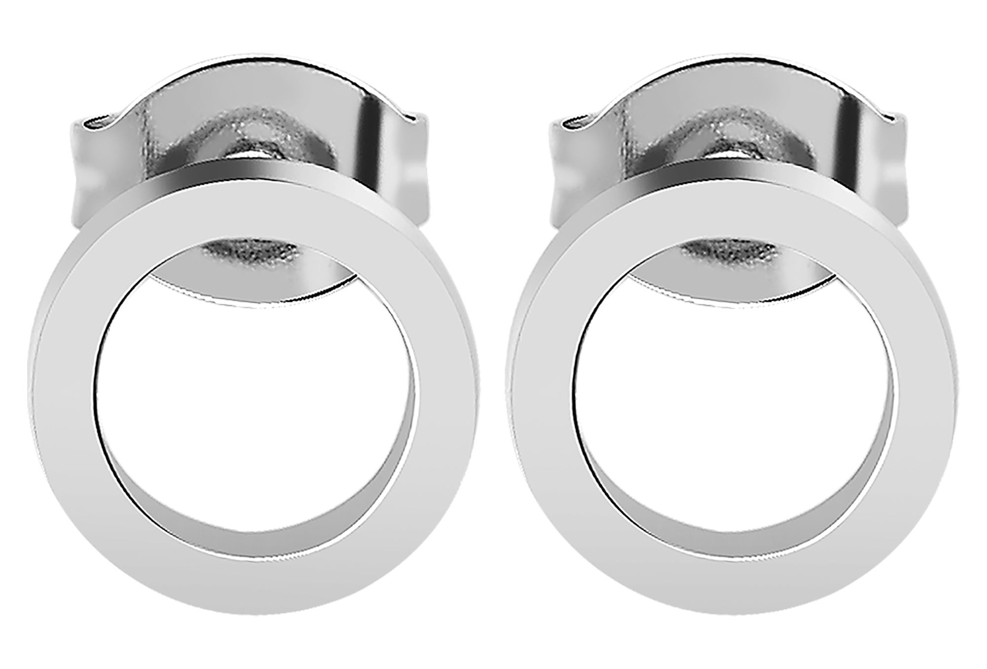 "Kiara" Edelstahl Ohrstecker - offener Kreis/ circle Ø 8 mm, silberfarbig