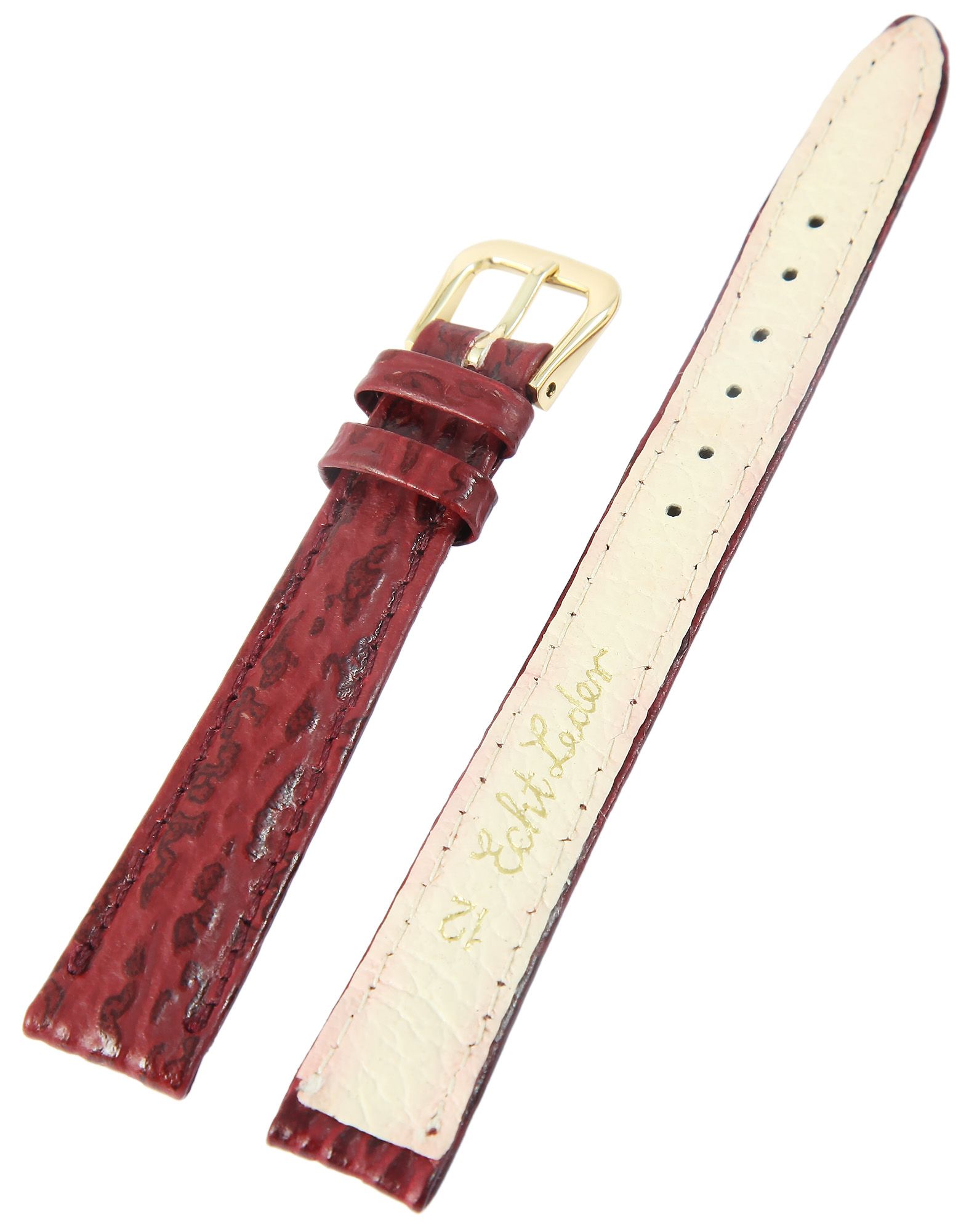 Echtleder Ersatzarmband in rot, 10 mm