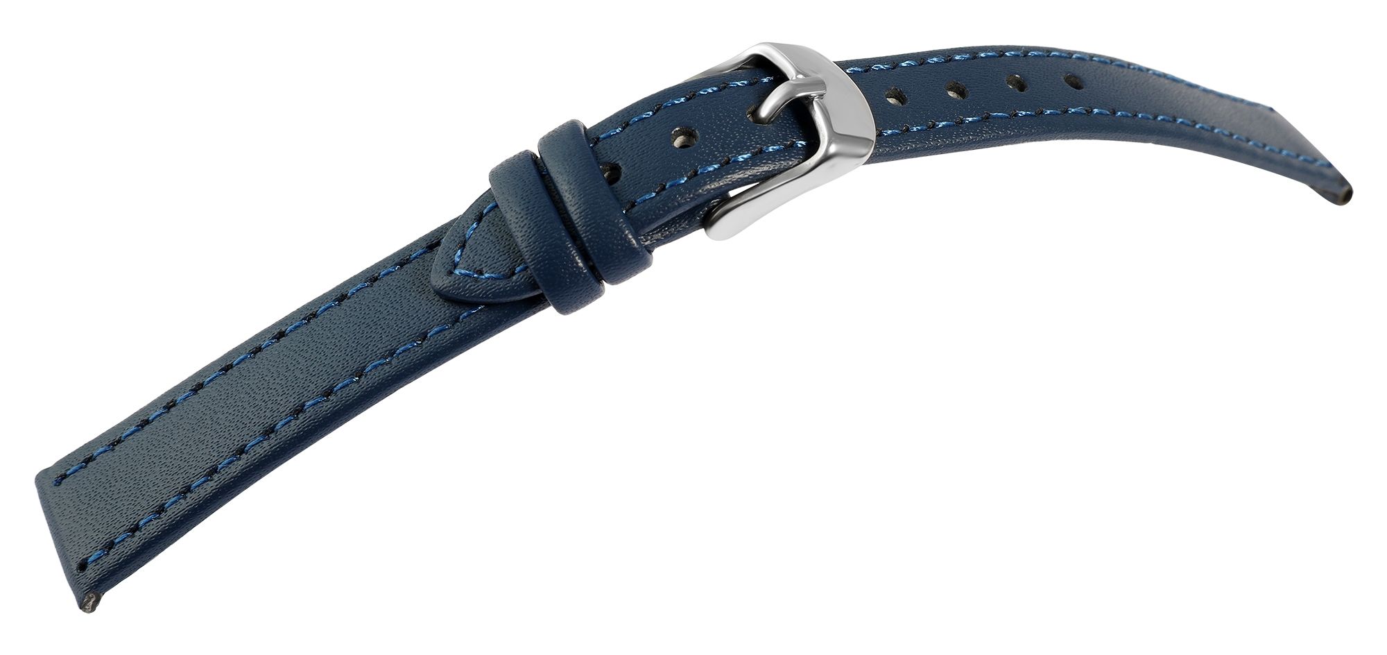 Echtleder-Uhrenarmband, dunkelblau, 16 mm