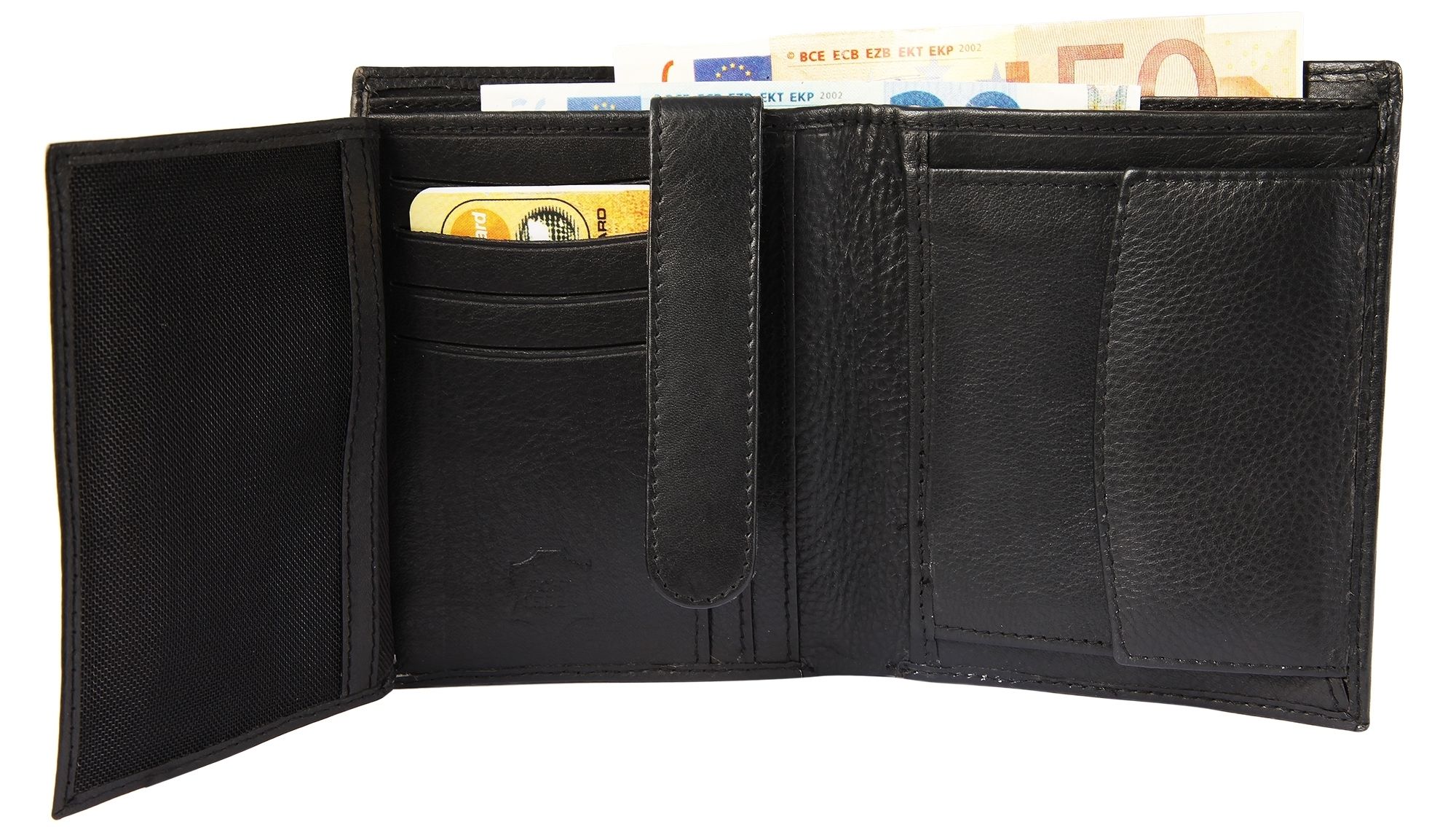 Echt Leder Geldbörse in schwarz