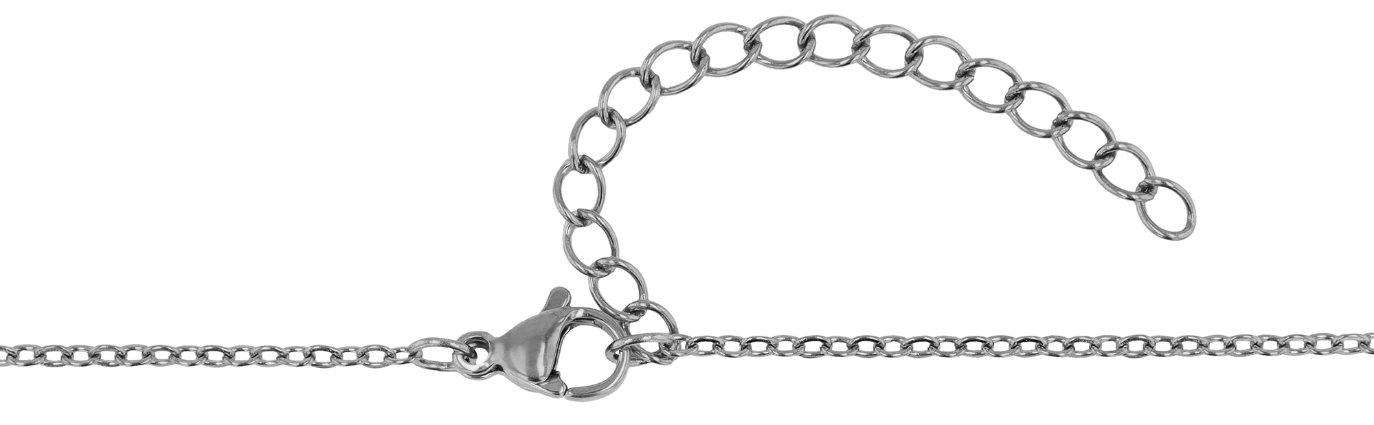 "Devin" Edelstahlkette (Ankerkette, 43 + 3 cm) mit Anhänger - Kreuz, silberfarben
