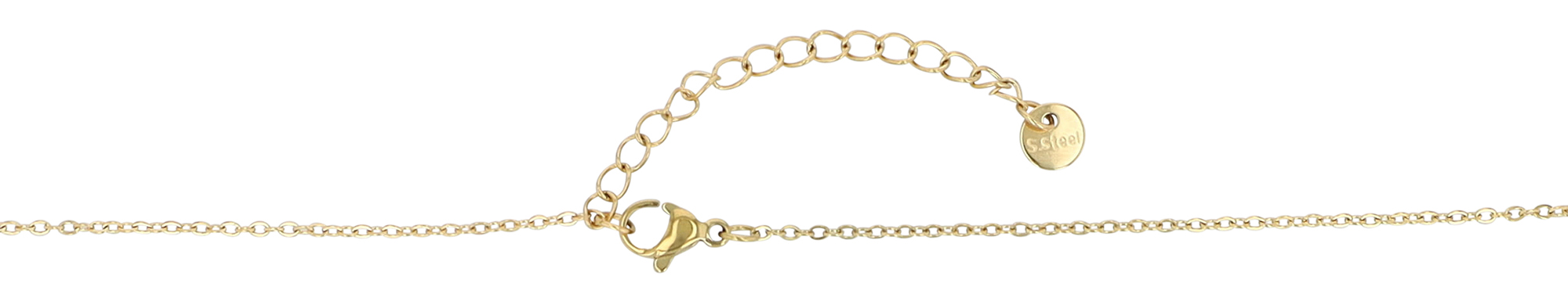 "Vittoria" Edelstahlkette mit variablen Anhänger, 47 - 51 cm + 5cm, goldfarben