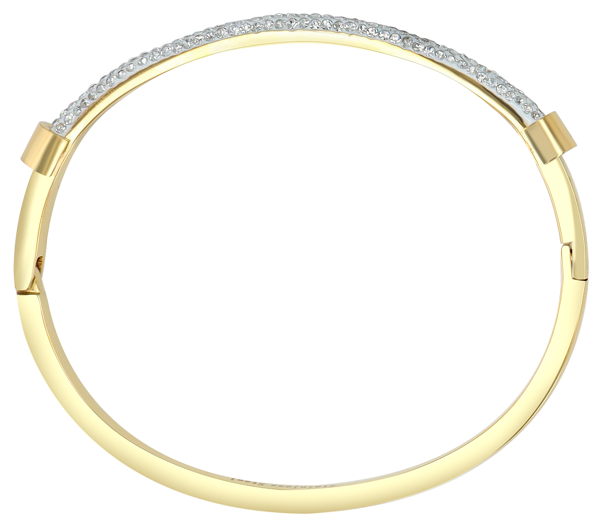 "Isalina" Edelstahl Armreifen, Similibesatz, goldfarben