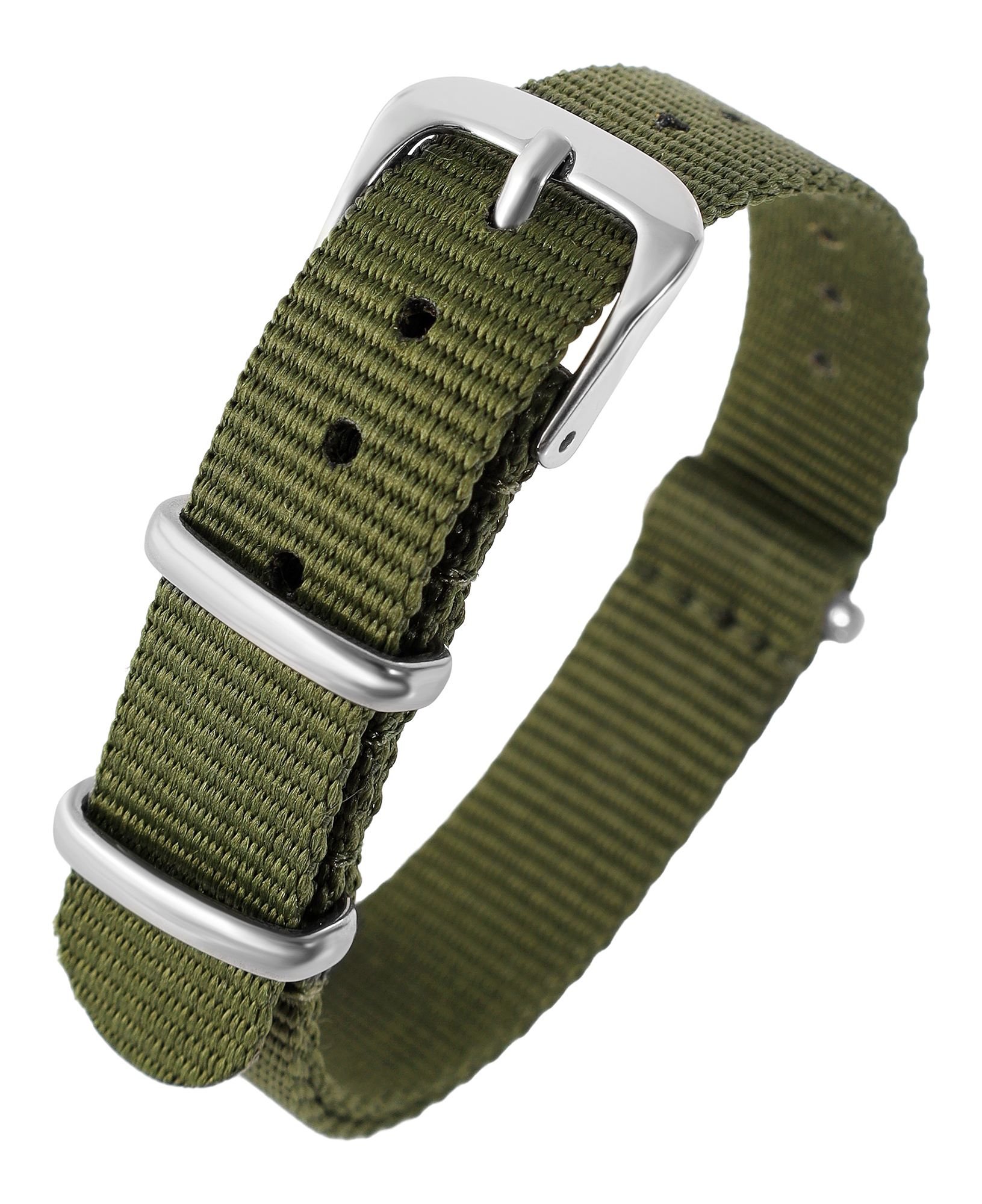 Nylon-Uhrenarmband im Nato-Stil, khaki, 14 mm