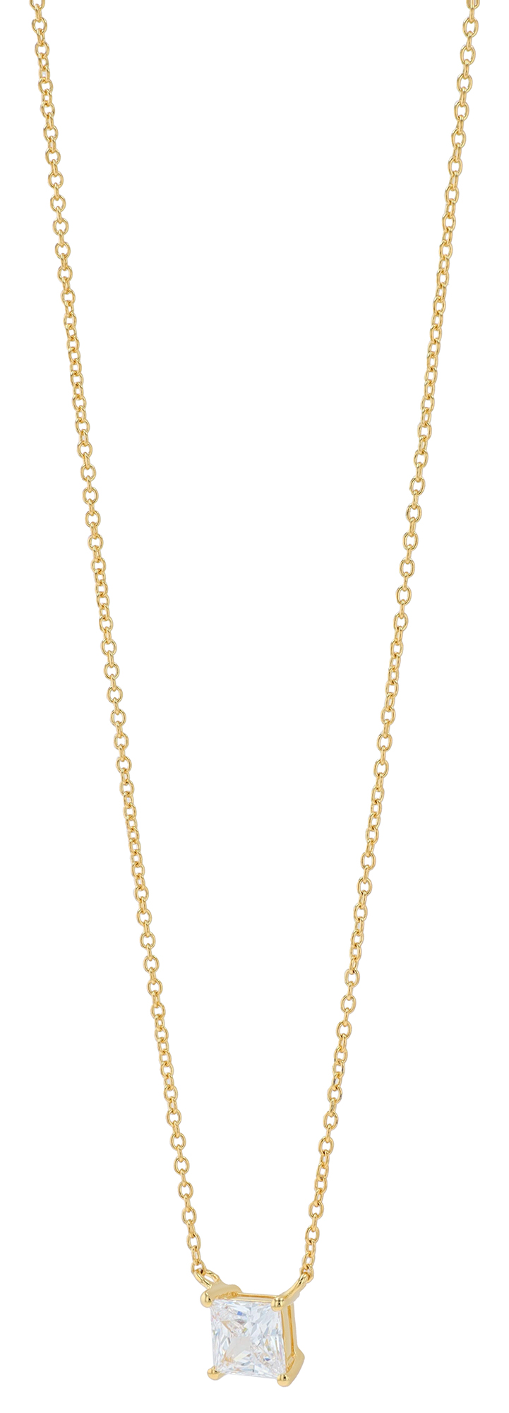 Sif Jakobs Jewellery 925/- Echt Silber Kette mit Zirkonia (weiß) "Ellera Quadrato", vergoldet, 45 cm
