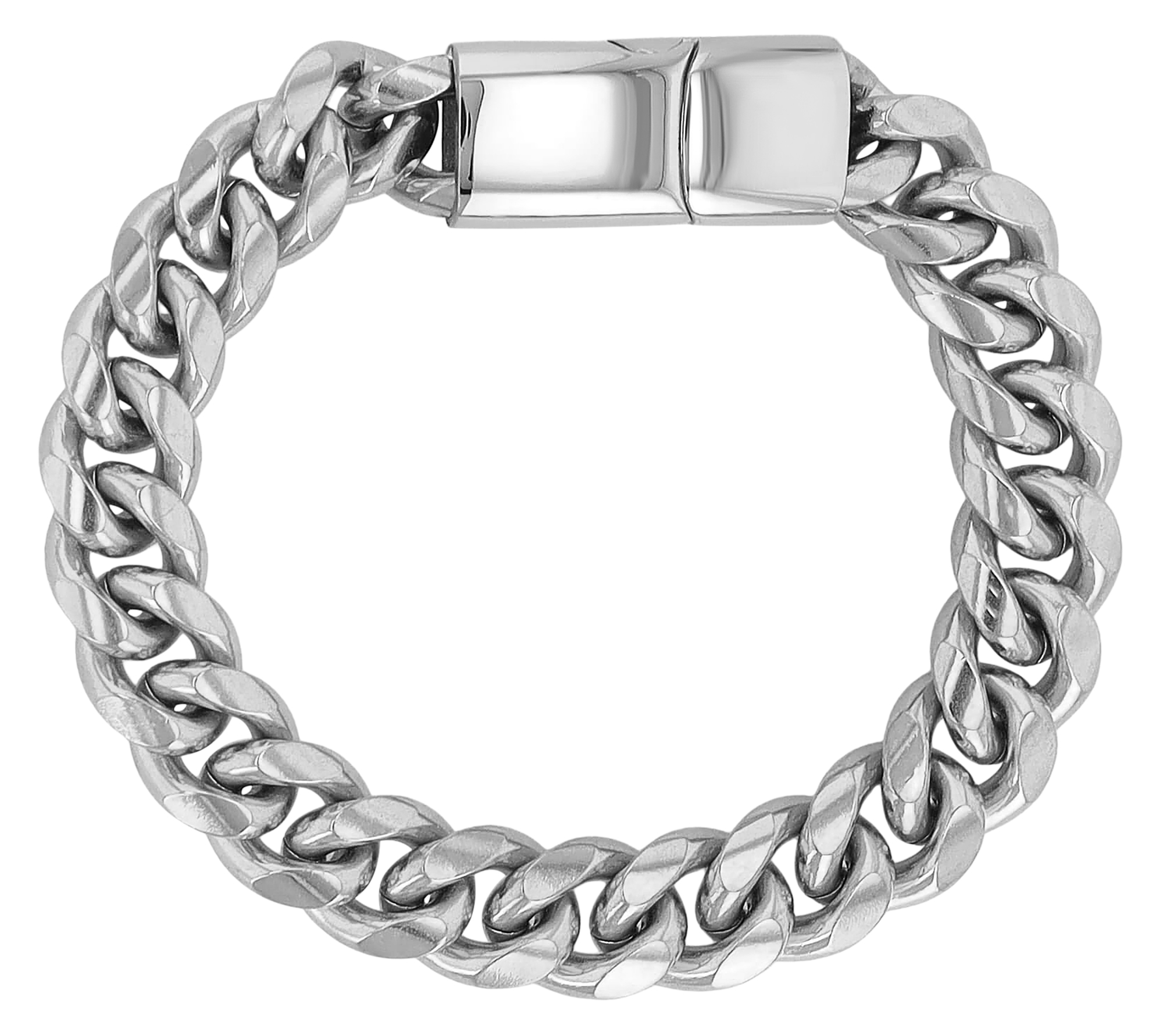 "Ole" Akzent Edelstahl Armband, Panzerarmband, 21,5 + 1 cm, silberfarben