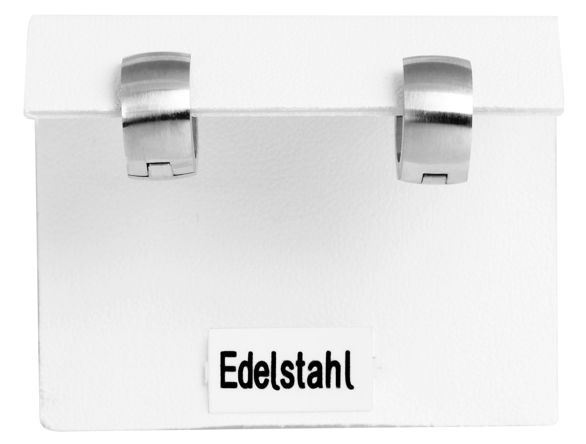 Akzent Edelstahl Klapp-Creolen in silberfarbig