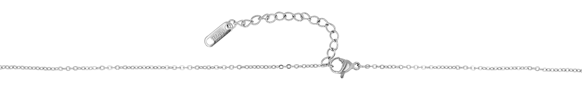 "Sheridan" Akzent Edelstahkette mit Swarowski, Tropfen, 42 + 5 cm, silberfarben/ crystal