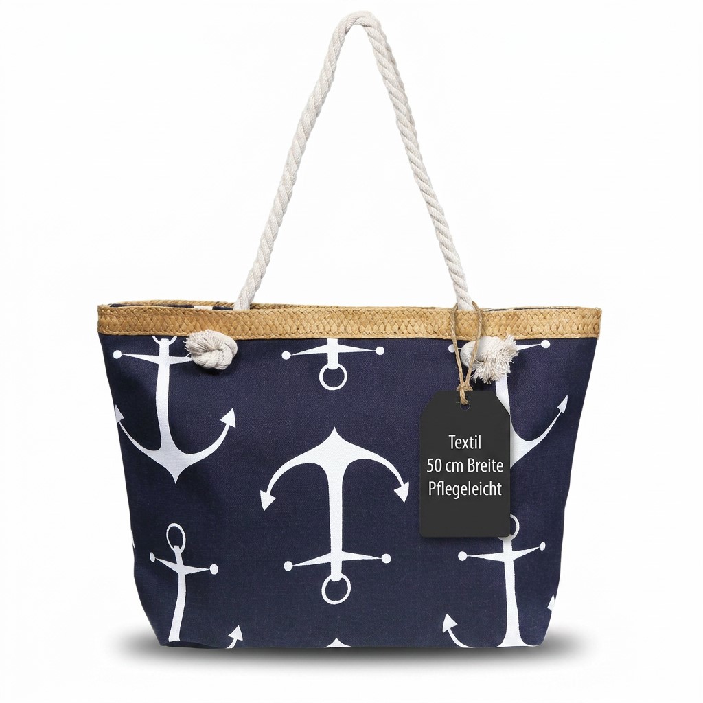 Damen Handtasche aus Textil, Maße: 50 x 33 x 12 cm
