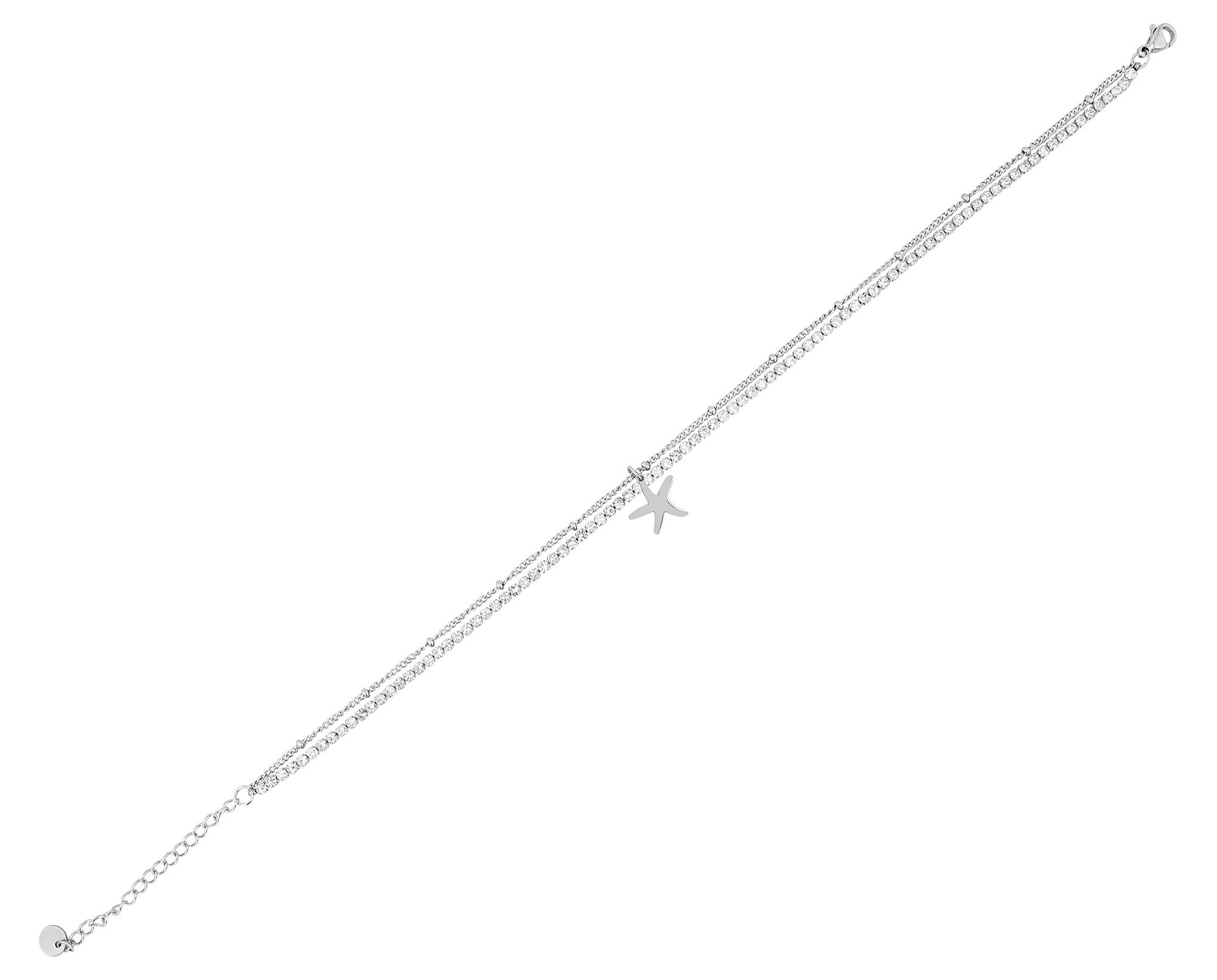 "Winora" Edelstahl 2-Layering Fusskette - Seestern, 24 +5 cm