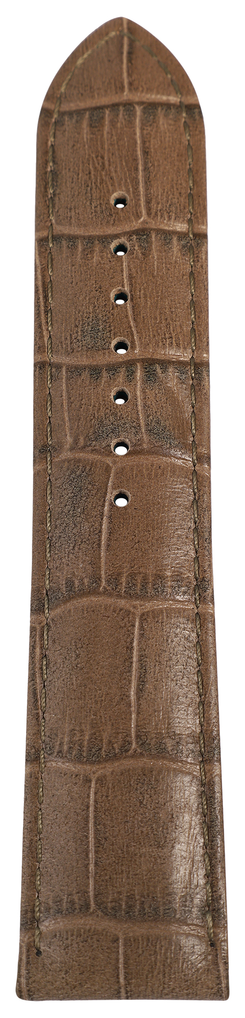 Uhrenarmband aus Echt Leder, Kroko-Optik, taupe, 20 mm