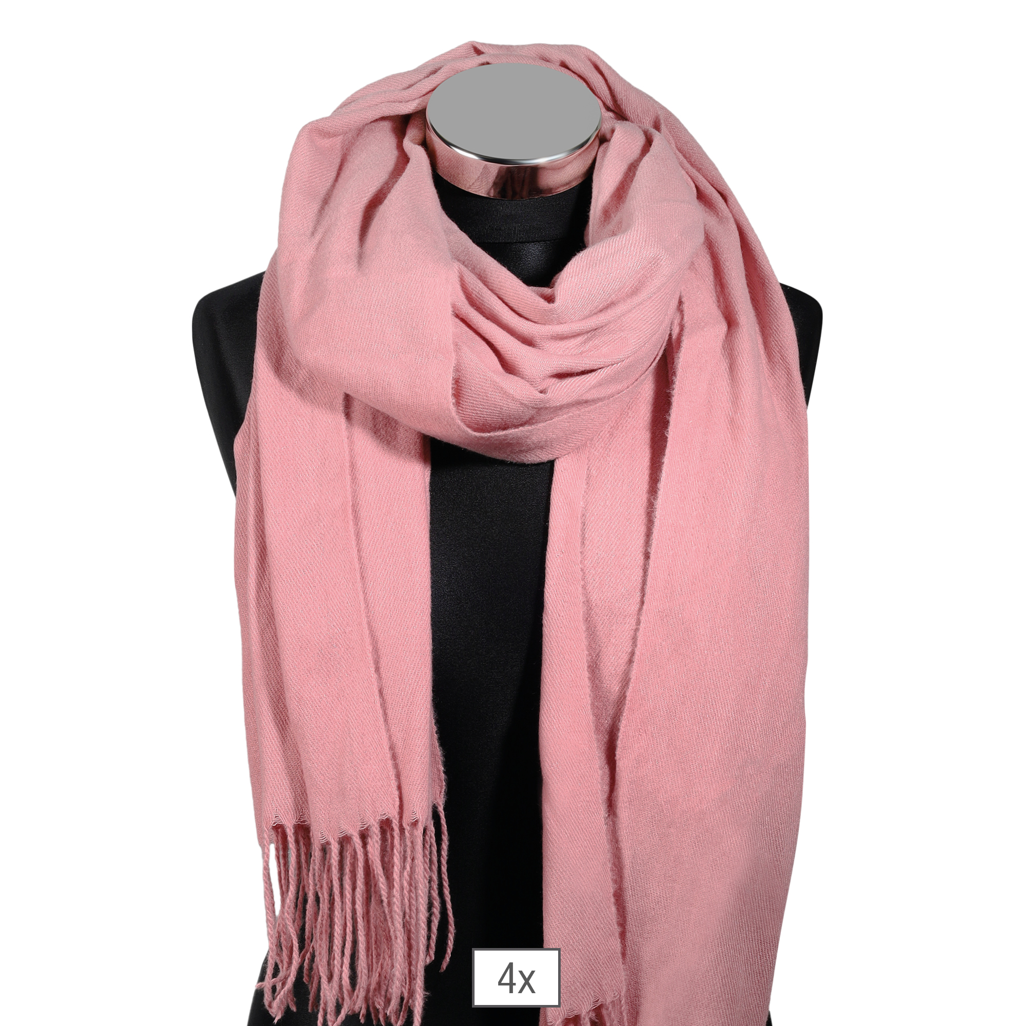 Winterschal, unifarben Altrosa, 100% Viskose, VE 4