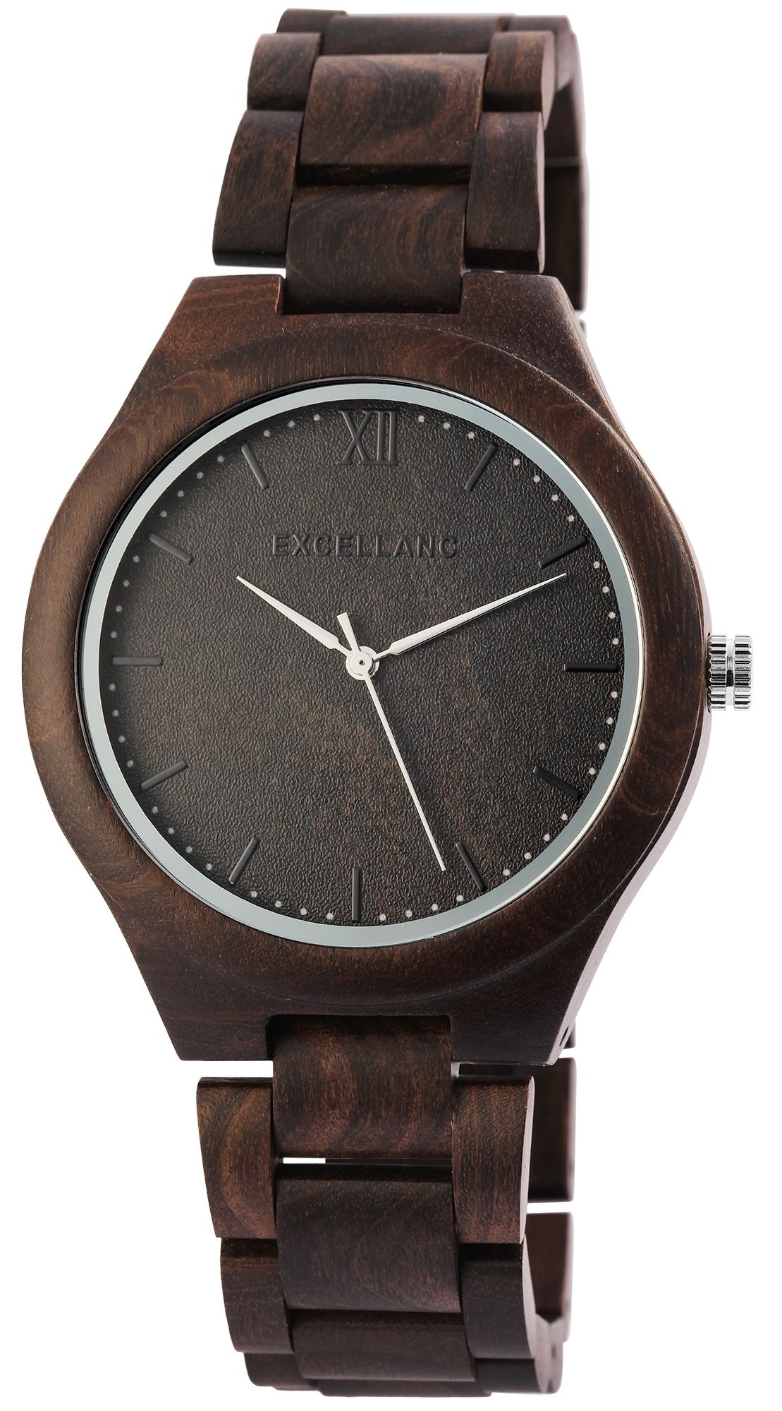 Excellanc Herrenarmbanduhr aus schwarzem Sandelholz
