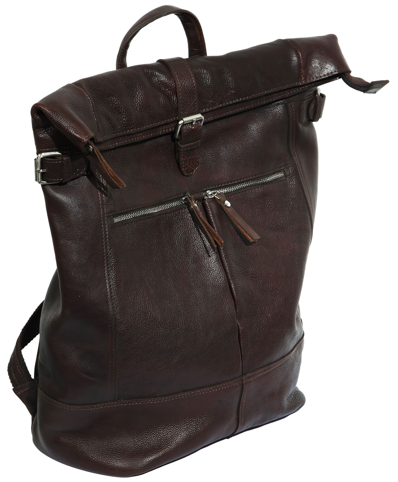 Leonardo Verrelli Echtleder Rucksack, dunkelbraun