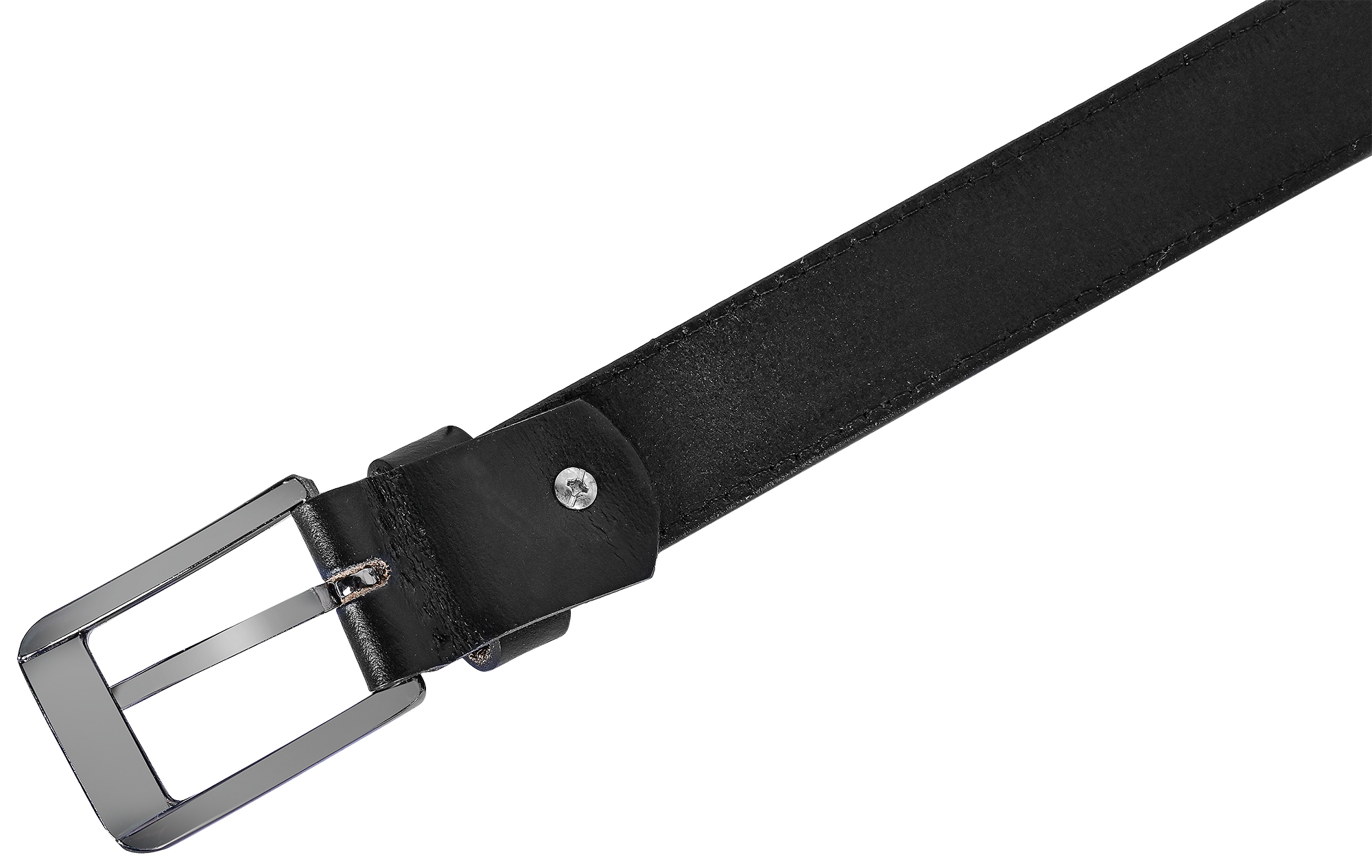 Leonardo Verrelli Echtleder Gürtel - Übergrößen 120 cm/ 30 mm, schwarz, kürzbar