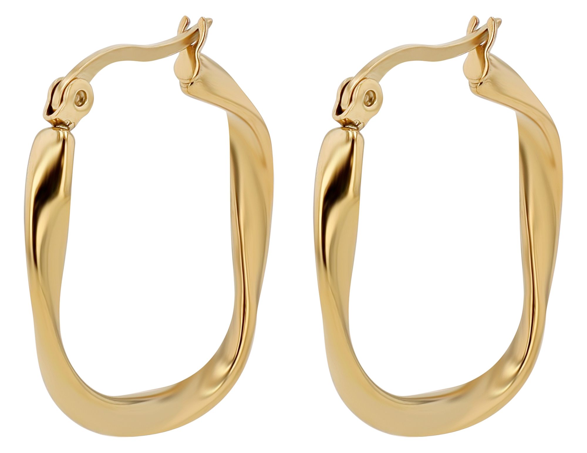 "Aelia" Edelstahl gedrehte Creolen Ø 20 mm, goldfarben