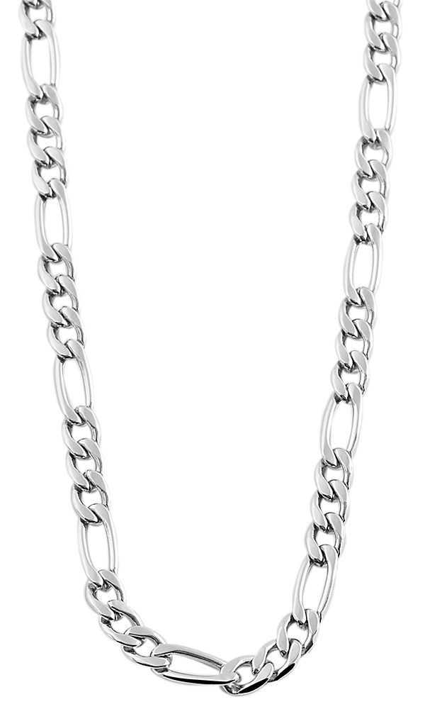 "Enissa", Edelstahl Figaro-Kette, 50 cm/ 4 mm, silberfarben