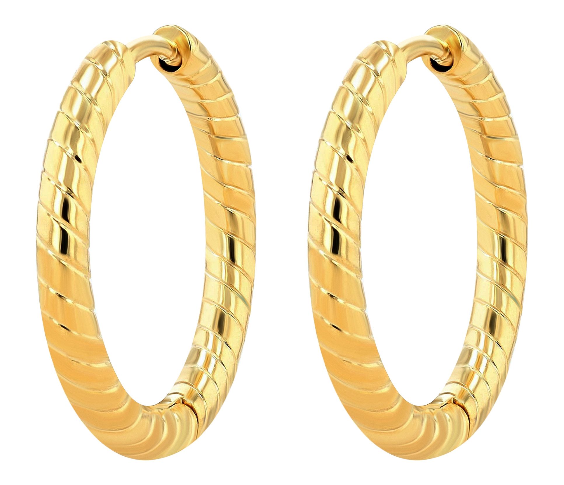 "Miro" Edelstahl Creolen Ø 14 mm, Akzent, goldfarben