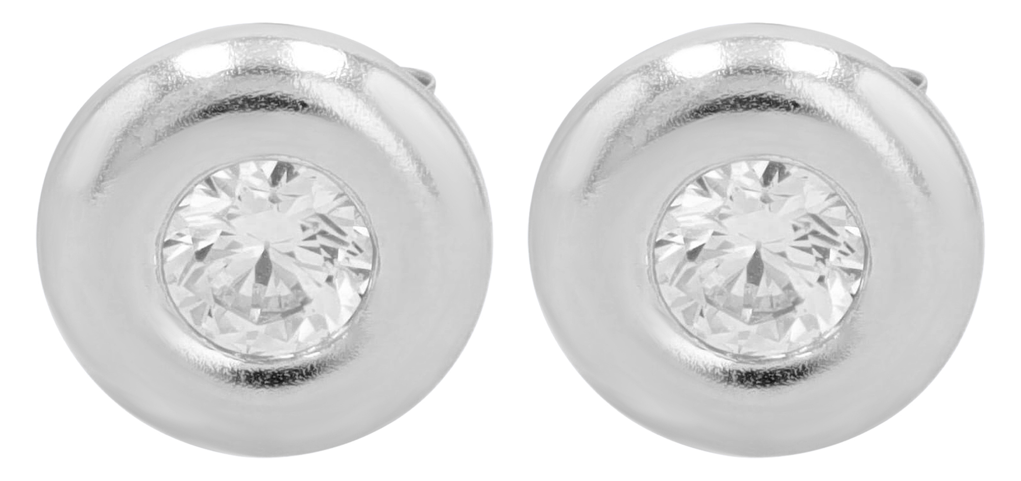 333/- Echt Gold "Zari" Ohrstecker Ø 7 mm, Zirkoniam Weißgold, 8 Karat