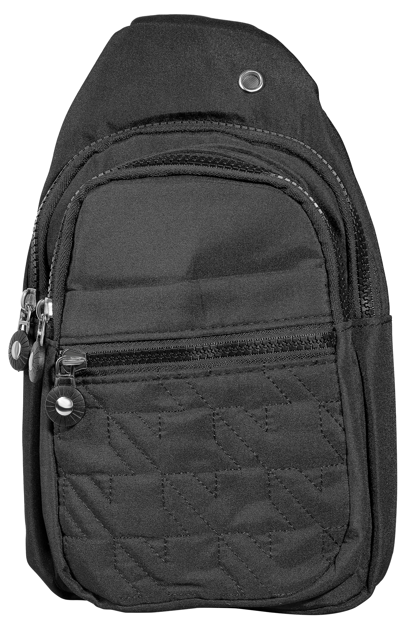 Brusttasche/ Cross Body Bag, Textil mit verstellbarem Gurt, 4 Stück/Pack, schwarz