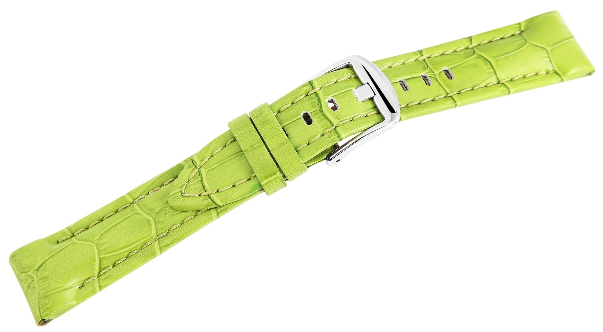 Echtleder-Uhrenarmband, hellgrün, 22 mm
