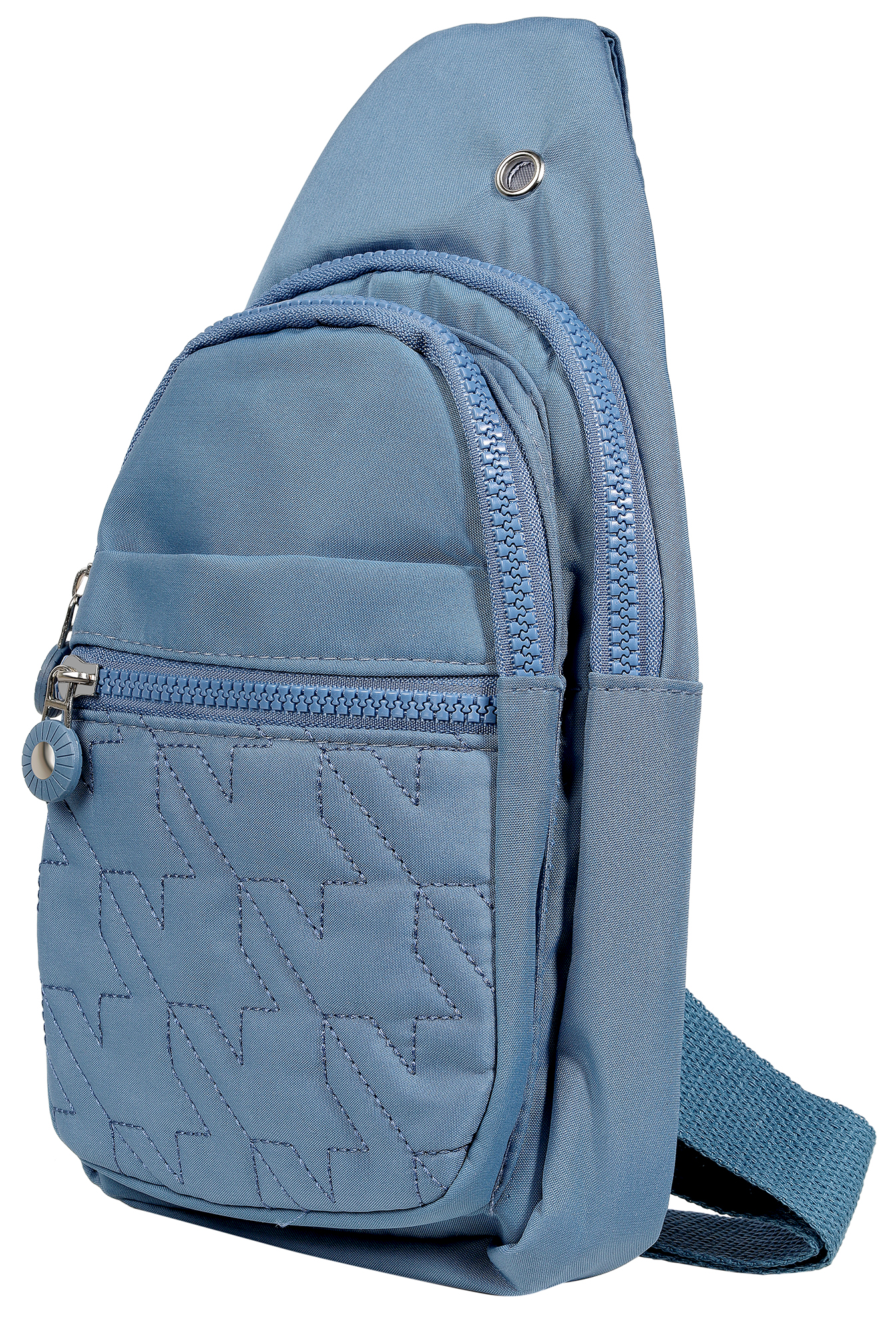 Brusttasche/ Cross Body Bag, Textil mit verstellbarem Gurt, 4 Stück/Pack, blau