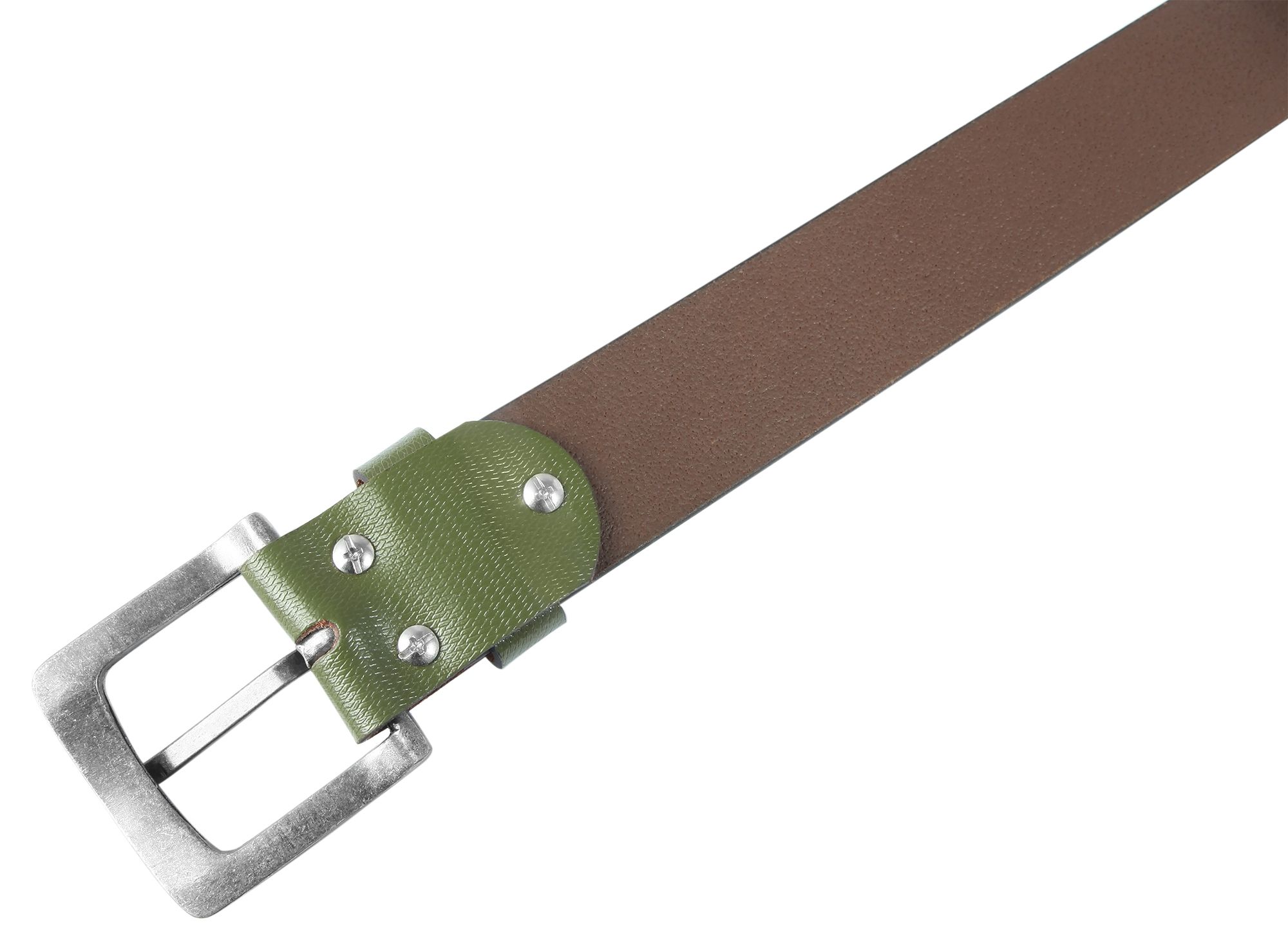 Leonardo Verrelli Echt Leder Gürtel, kürzbar, dunkelgrün, 100 cm