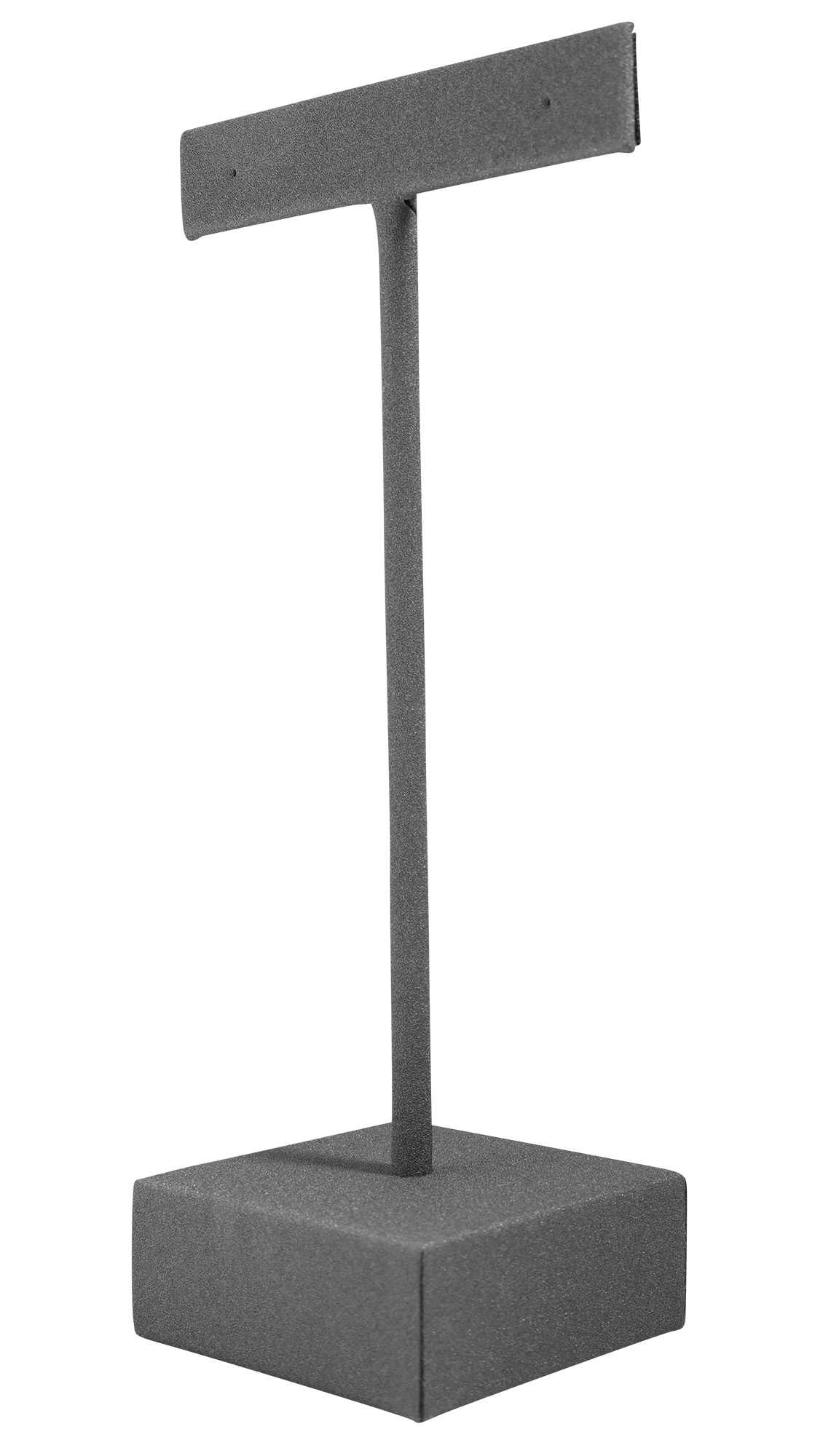 Aufsteller für Ohrringe/ Ohrhänger/ Creolen (Dekoserie Soft), PU-bezogen, 12,5 cm, grau